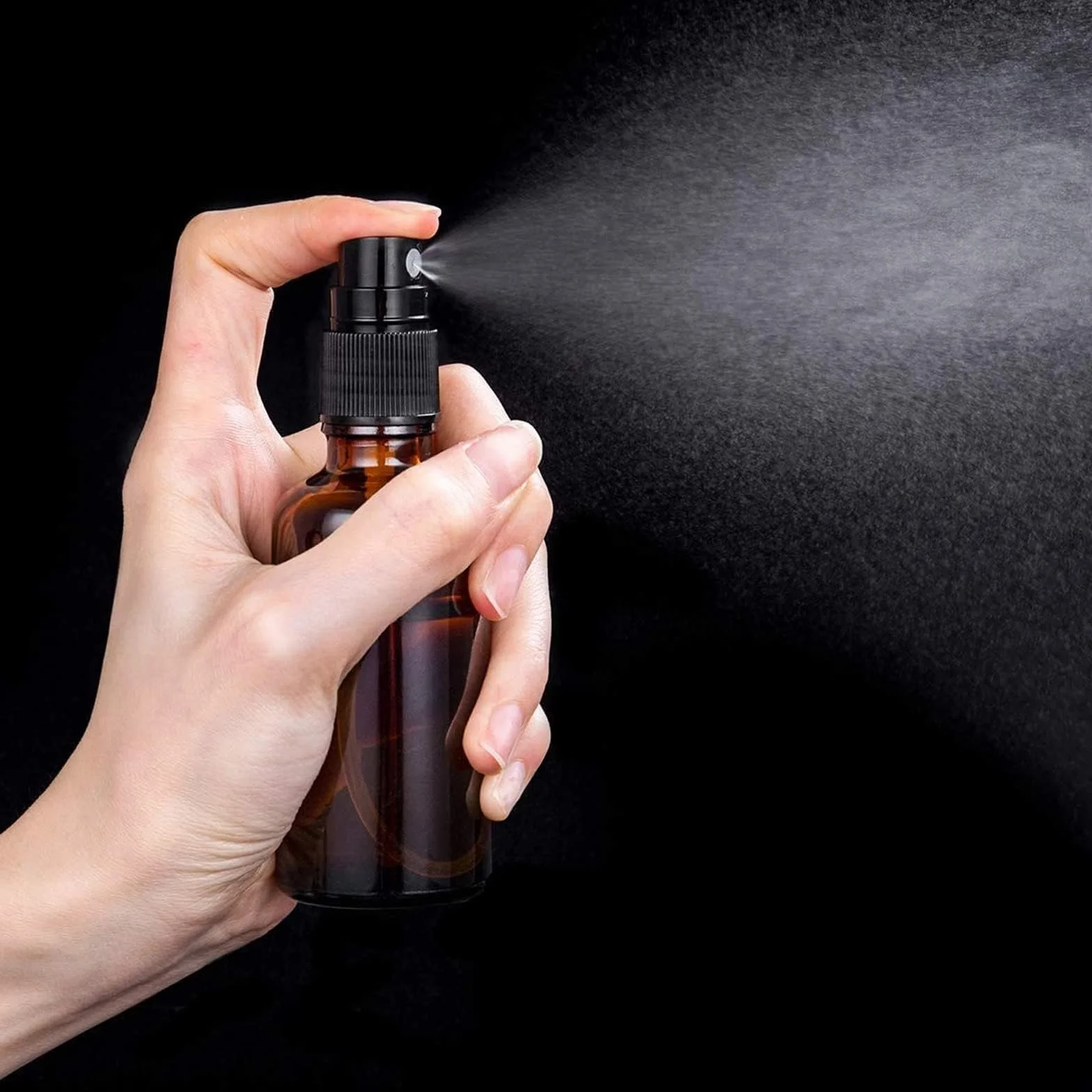 Pulverizador Cristal Marrón 100ml Botella Spray Vidrio Ámbar Vacía con Cabezal Pulverizador Embudo Cuentagotas para Perfumes