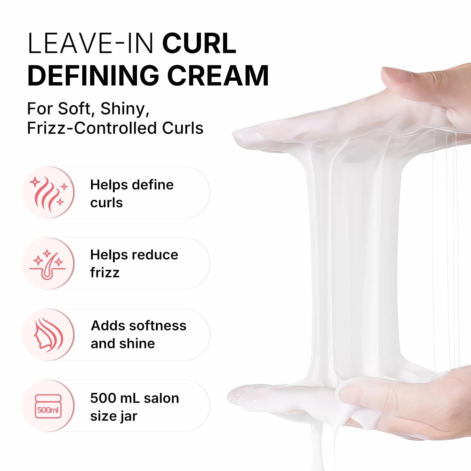 Karseell Crema Definidora de Rizos 100 ml – Crema para Cabello Rizado y Ondulado, Hidratante, Anti Encrespamiento