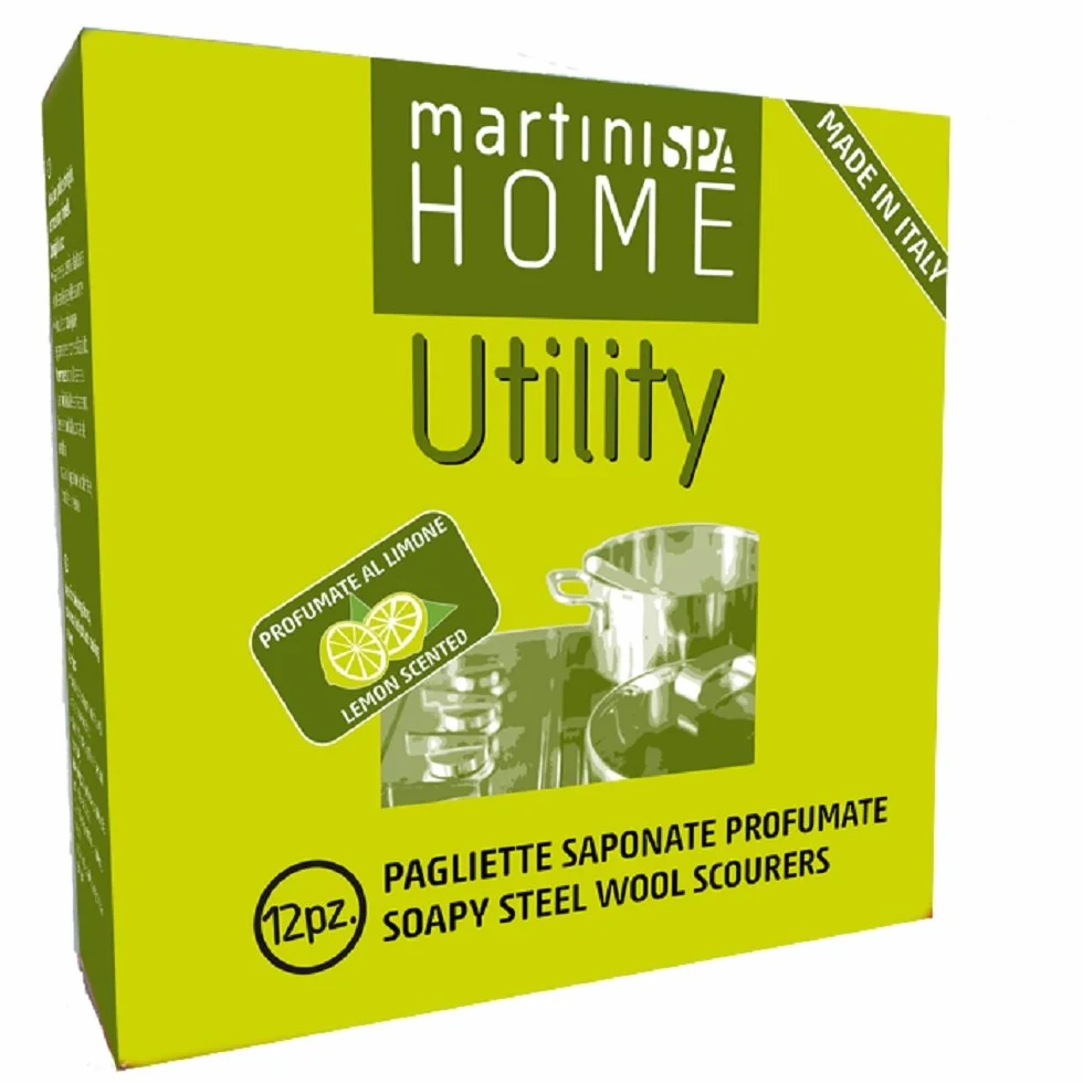 MartiniSPA Home Utility pagliette saponate perfumadas al limón Acero y jabón Plata 14.5 x 14.5 x 4.9 cm 12 Unidades