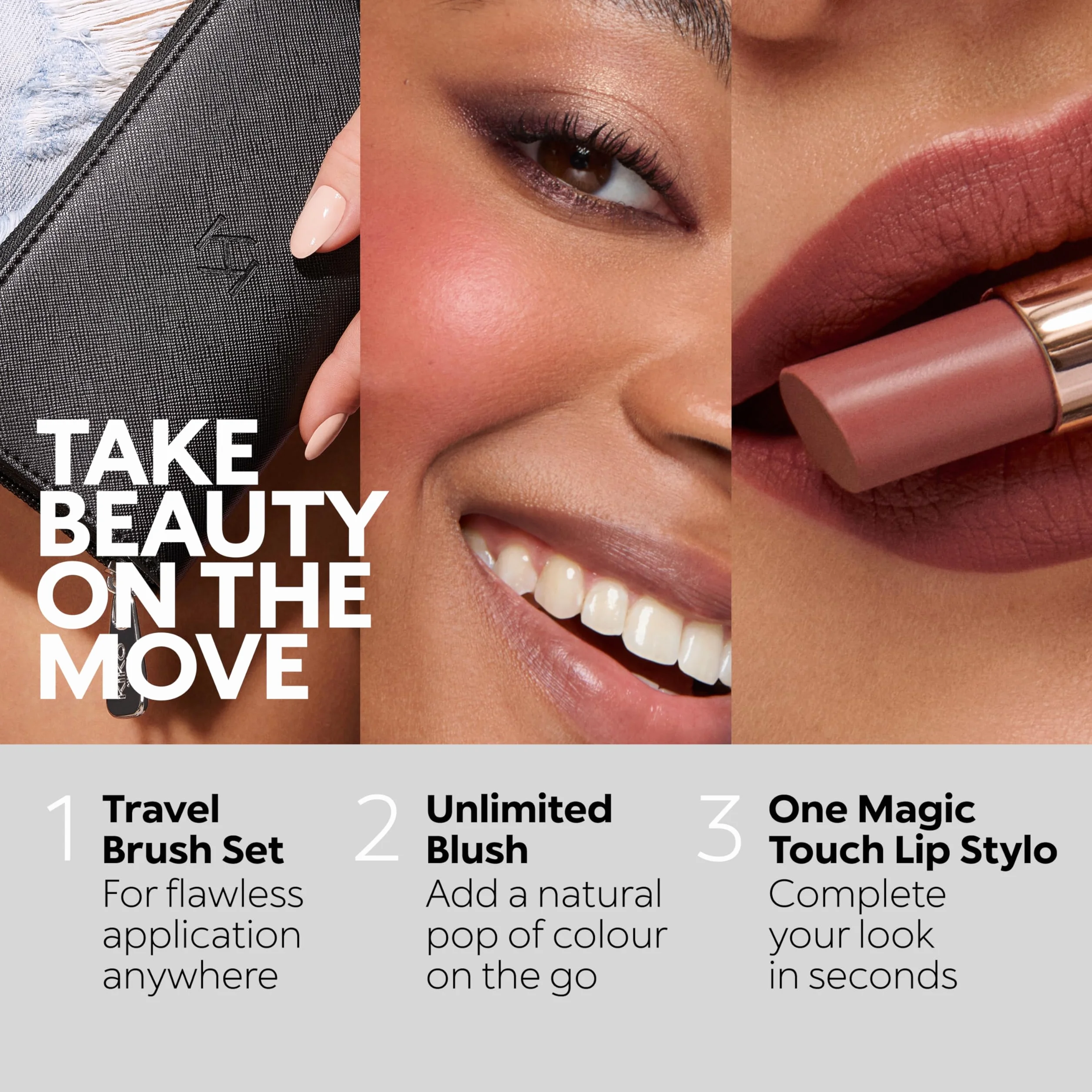 KIKO Milano Travel Brush Set Estuche de viaje 5 brochas profesionales