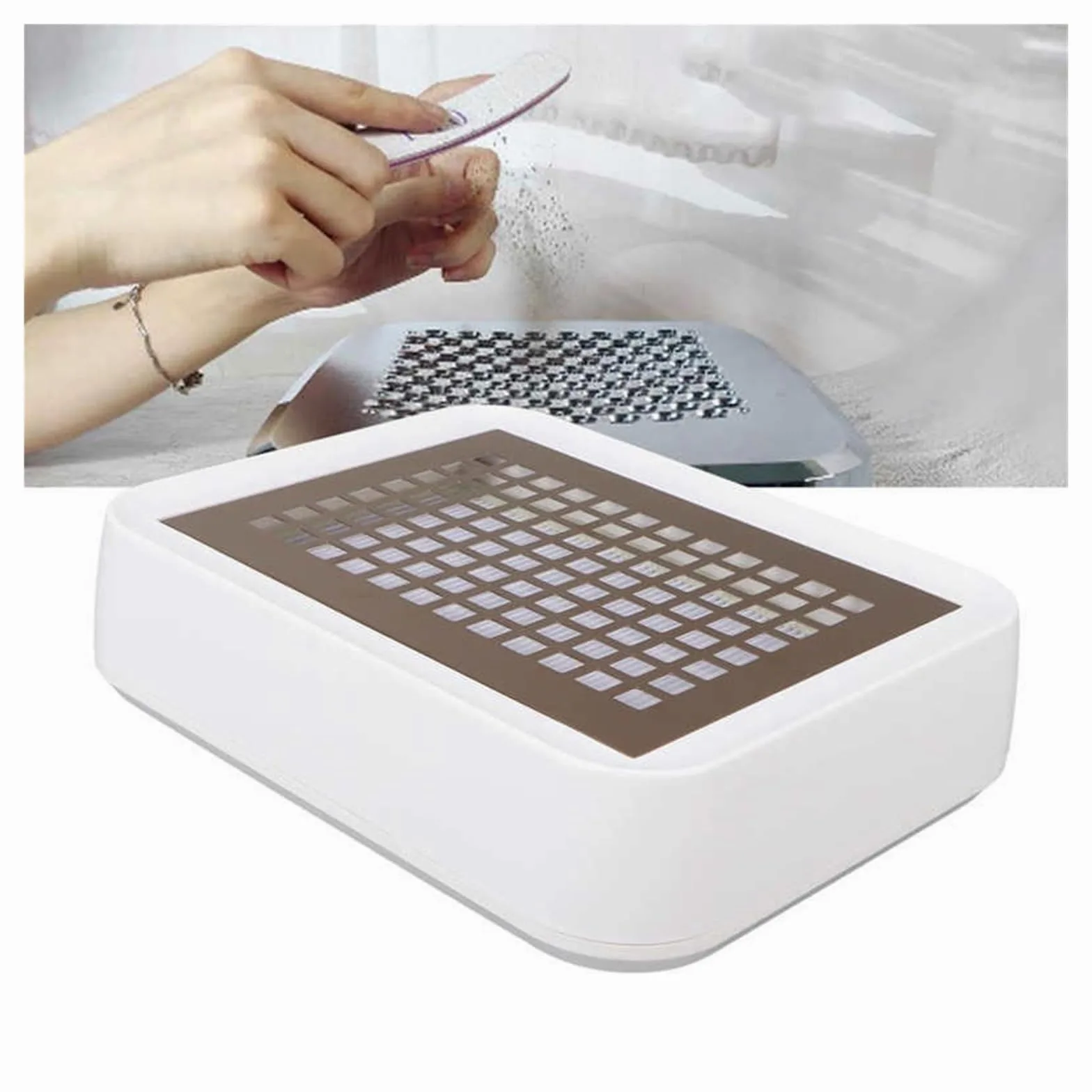Colector de polvo para uñas, Limpiador de Arte uñas, encimera integrada, manicura ajustable, herramienta succión fuerte, aspirador Para uso doméstico