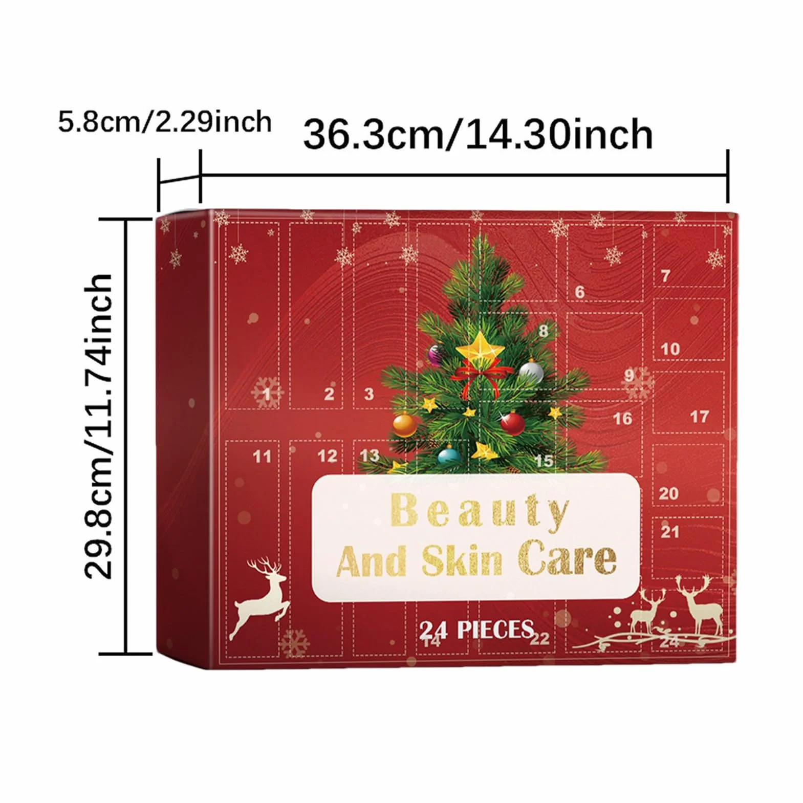 Calendario de Navidad de Adviento – Kit de crema facial para el cuidado de | la piel, juego de belleza navideña para baño diario y rutina corporal, regalo para mujeres y hombres, cumpleaños, Navidad