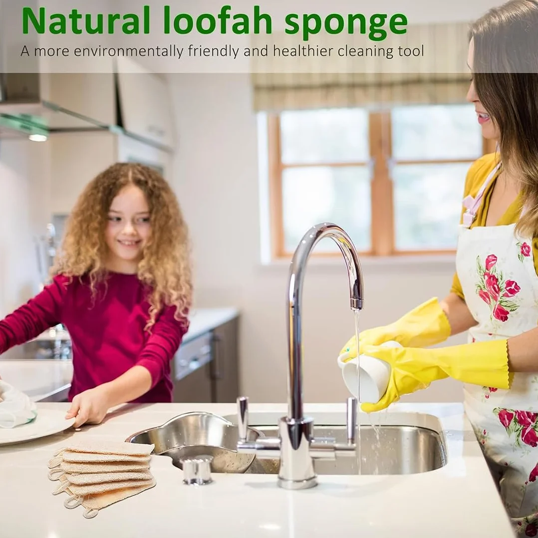 Estropajos biodegradables de luffa natural para cocina