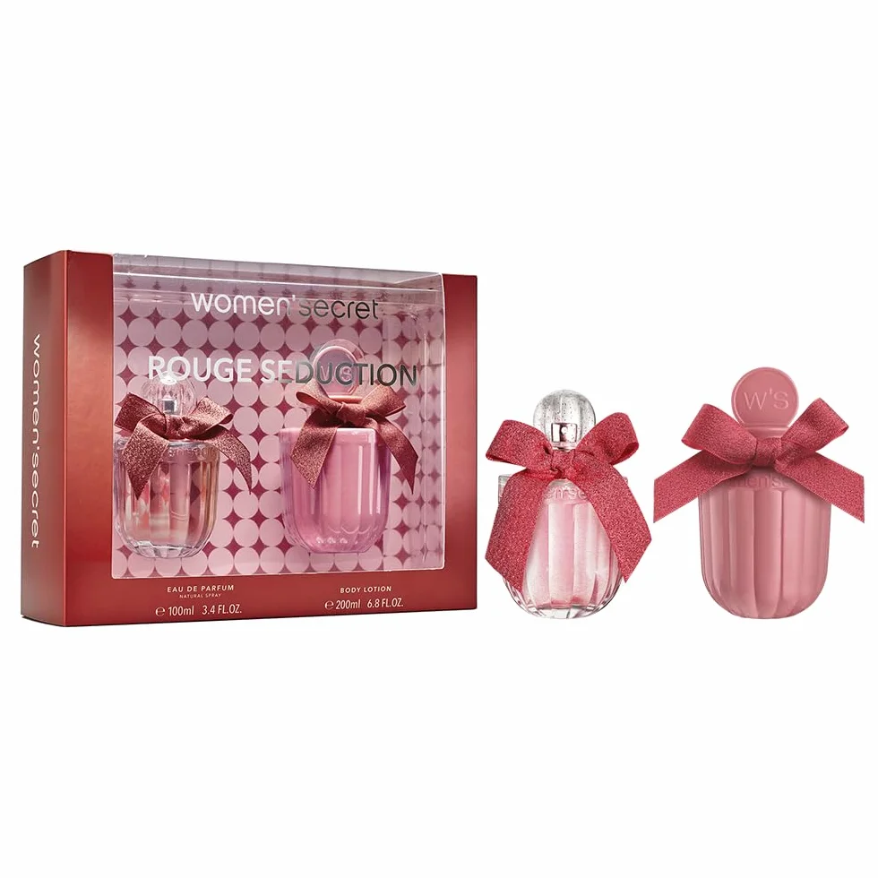 Women'secret Rouge Seduction Estuche Regalo Perfumes Mujer Pack 2 Piezas Eau de Parfum 100ml Body Lotion 200ml Set Fragancia Chipre Afrutada