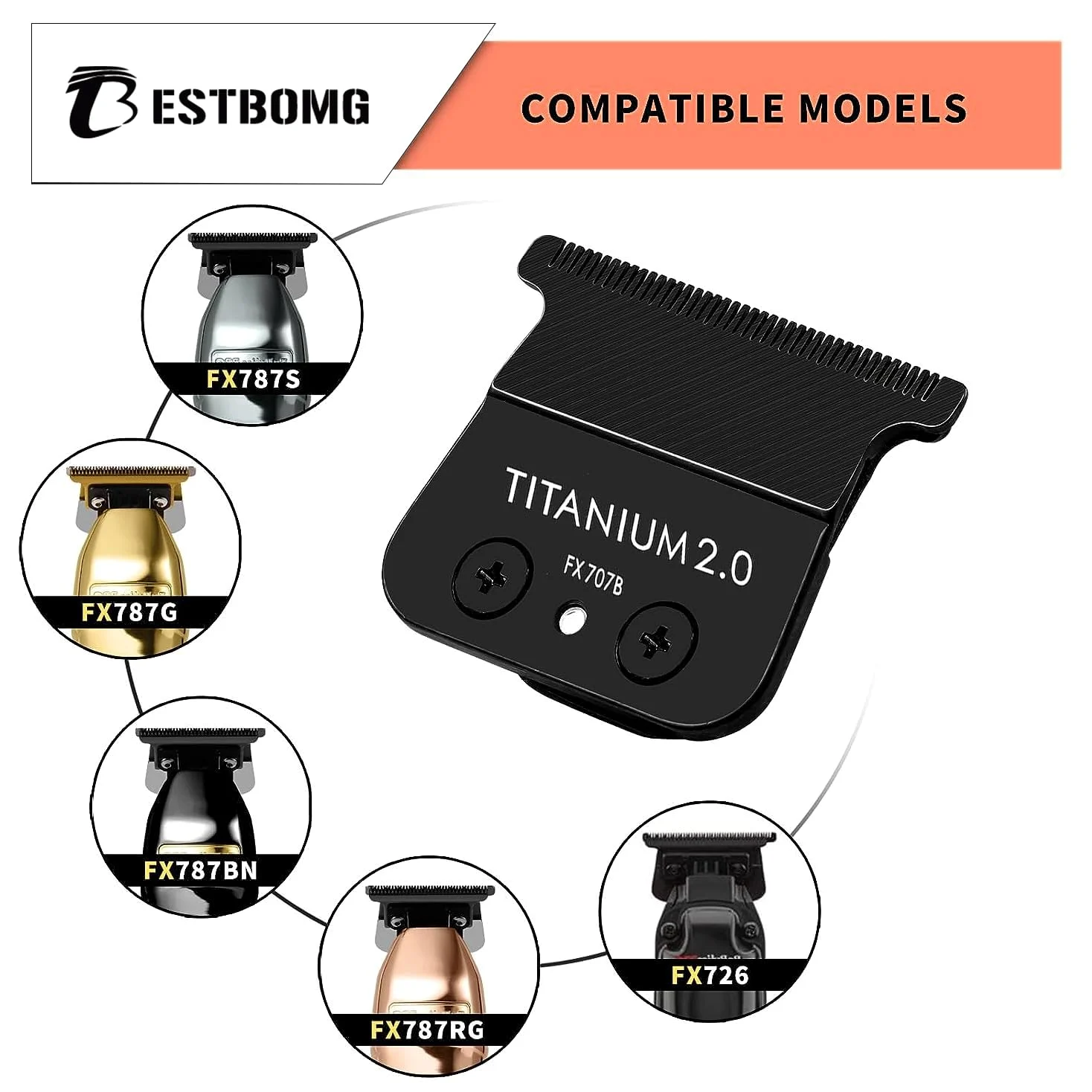Cuchillas de repuesto DLC FX707B para recortadoras BaBylissPRO FX787,FX726 | 2 unidades