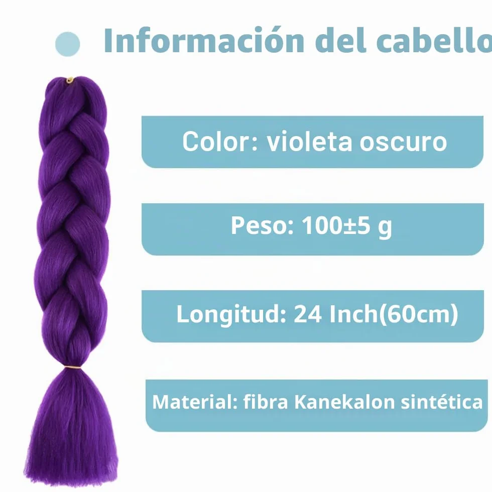 Violeta Oscuro Extension Per Treccine Africane 24" Ombre Jumbo Treccia Capelli Fibra Sintetica Crochet Twist