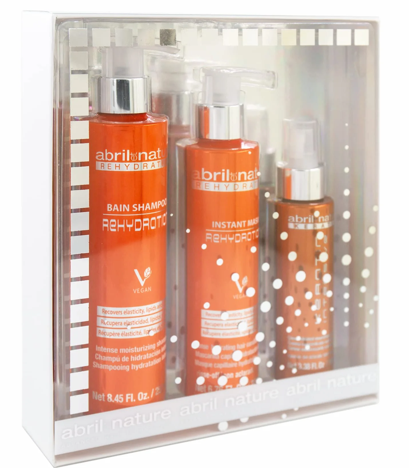 Abril et Nature Set de Cuidado Capilar Rehydration Champú Mascarilla Sérum 550 ml