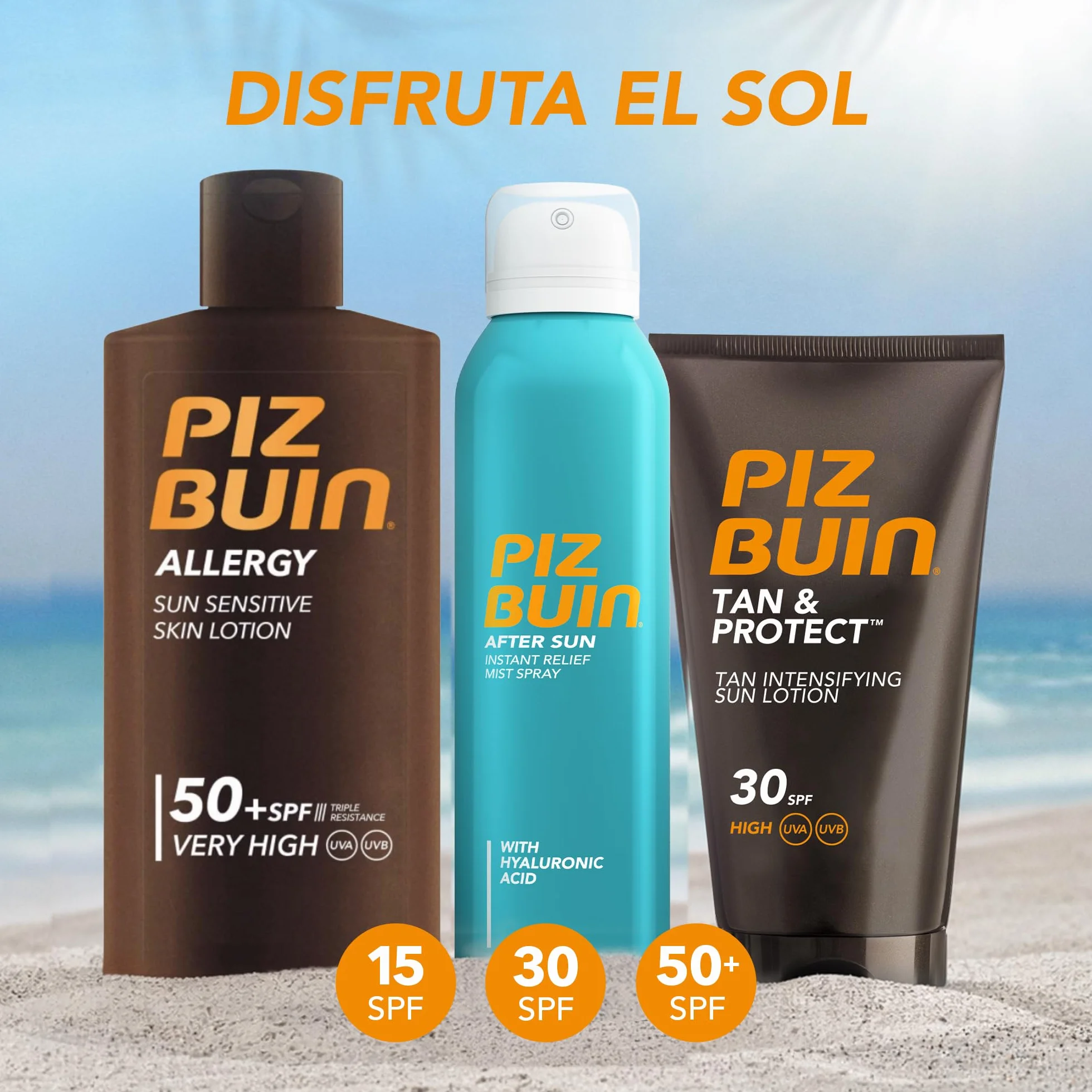 PIZ BUIN Allergy Sun Sensitive Skin Lotion FPS 50 200 ml protector solar corporal FP50 protección solar muy alta para pieles sensibles loción corporal UVA/UVB