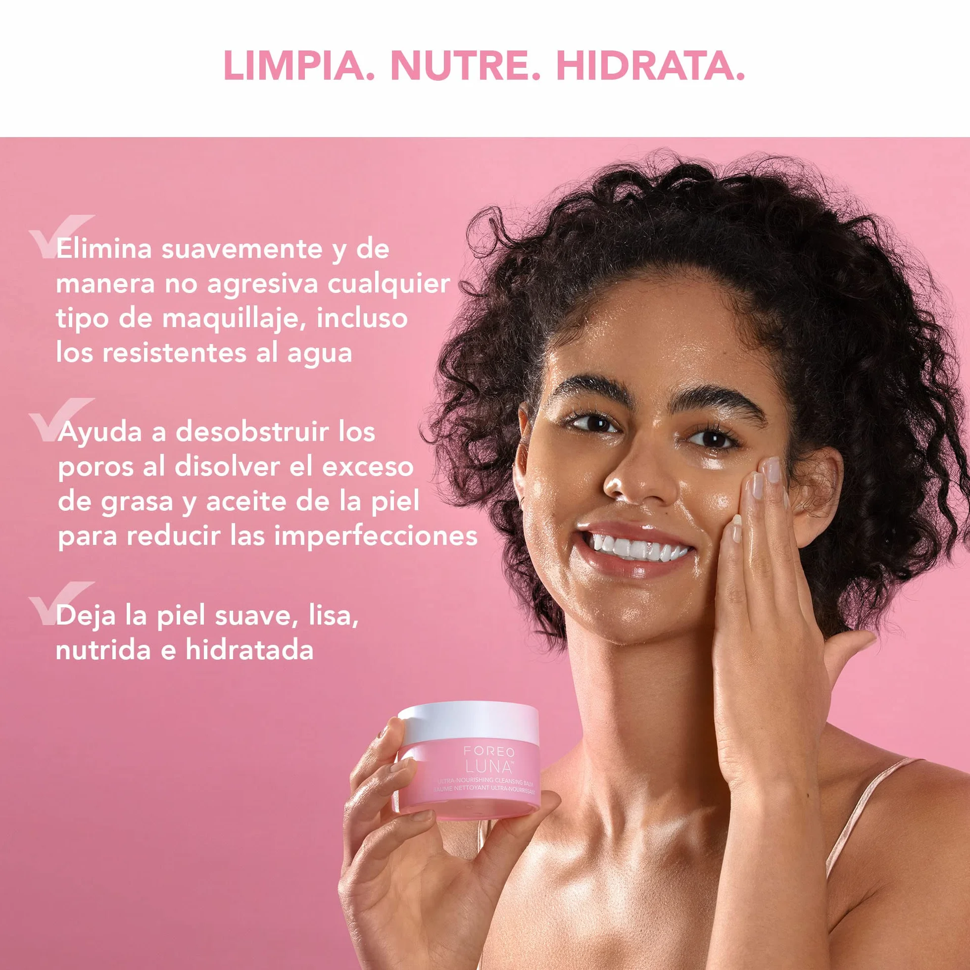 FOREO LUNA Bálsamo desmaquillante ultranutritivo - Desmaquillante facial suave - Gel limpiador facial - Desmaquillante ojos - Vegano y cruelty-free - Sin fragancia y eco - 75 ml