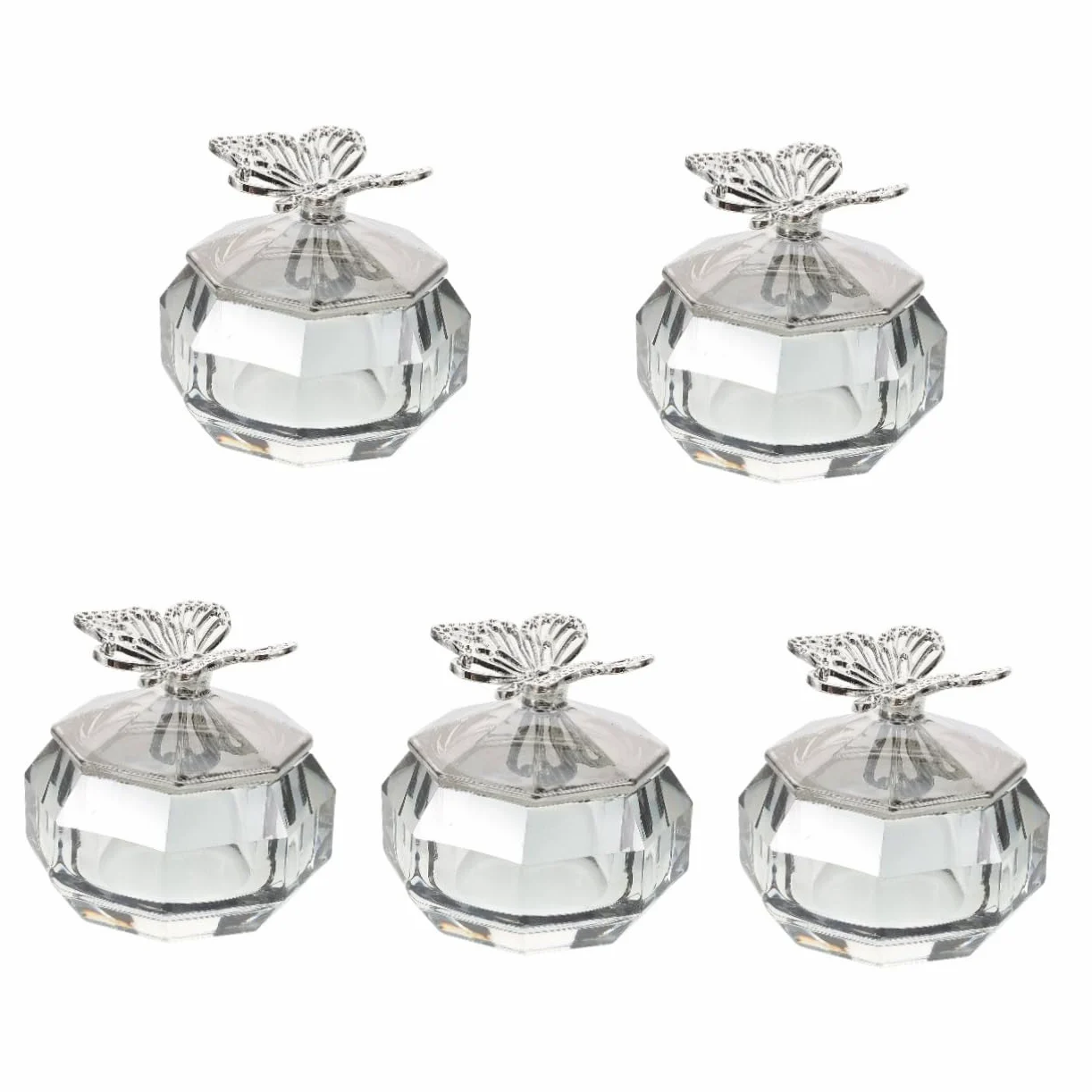 minkissy 5 Piezas Copa de Taza de de cristal Taza de manicura de cristal herramientas de manicura decoración de plato decorativo para con tapas vaso de vidrio para