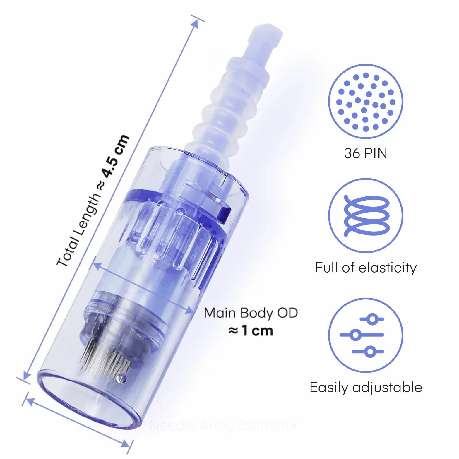 36 Pin Micro Needles Dermapen Cartucho Repuesto Bajonett Port Puntas Ranura 10 Piezas
