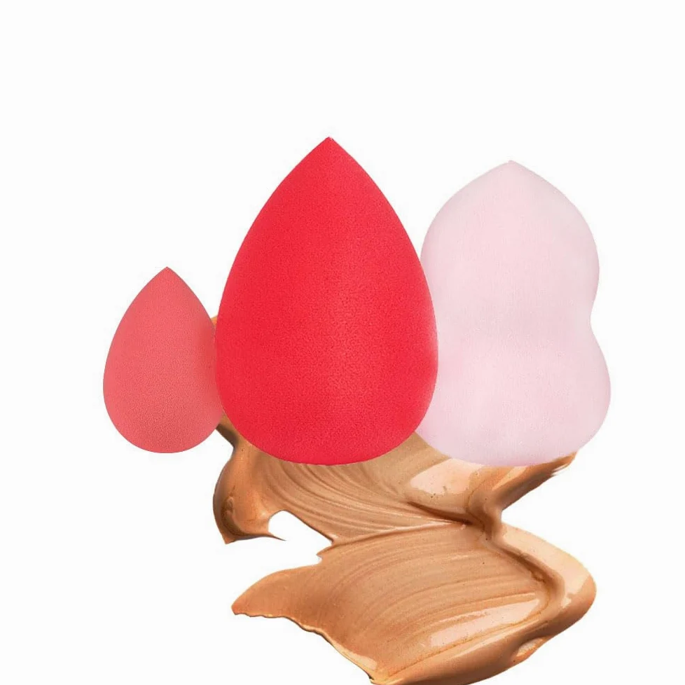 Juego de esponjas de maquillaje, 3 esponjas de mezcla de maquillaje, esponjas de belleza, esponja de base para base natural, esponja de maquillaje multicolor, espuma sin látex