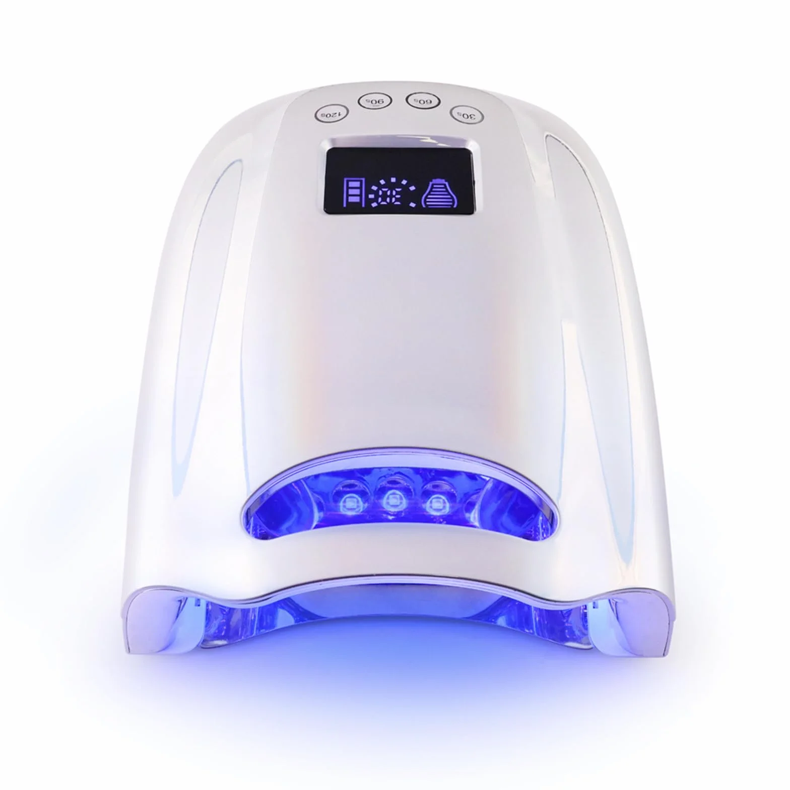Lámpara de uñas curado de uñas de Gel Secado rápido con de uñas | 128 W, luz azul, sensor infrarrojo, portátil, temporizador, tecnología de doble fuente de luz de 365+405 nm, 45 LED