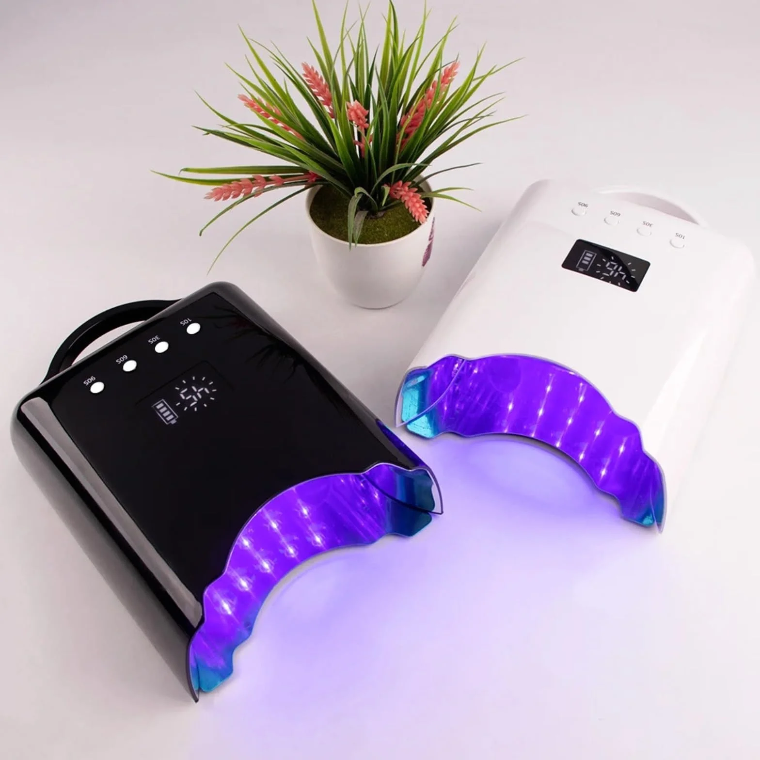 Lámpara LED para uñas, Lámpara de uñas UV LED Pro 78 W, batería recargable, secador for manicura y esmalte gel, lámpara luz(Bianco)