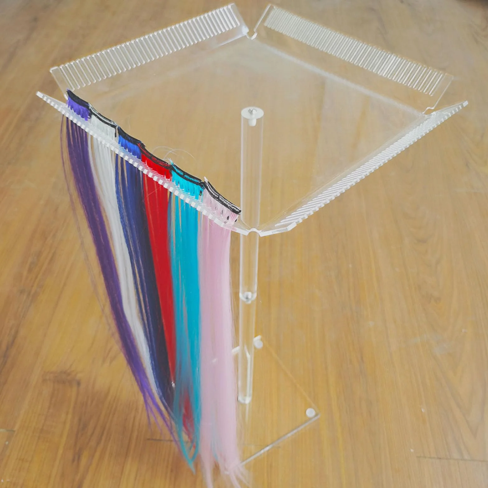 Soporte para Extensiones de Cabello Acrílico, Colgador para Pelucas, Estante para Trenzas Transparente