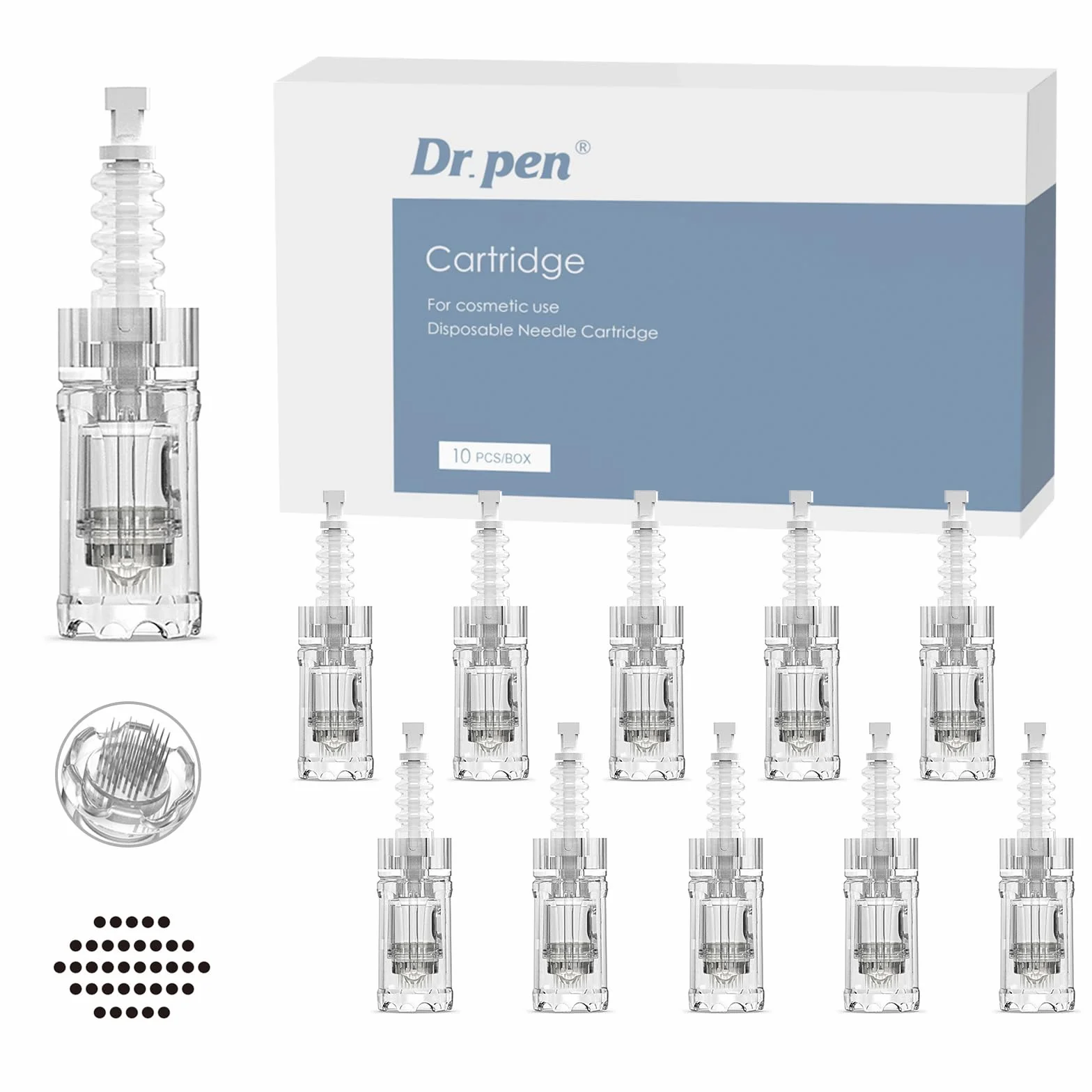Dr.Pen Cartuchos de Repuesto Originales 36 Puntas para Dermapen A10 Profesional Microneedling Facial