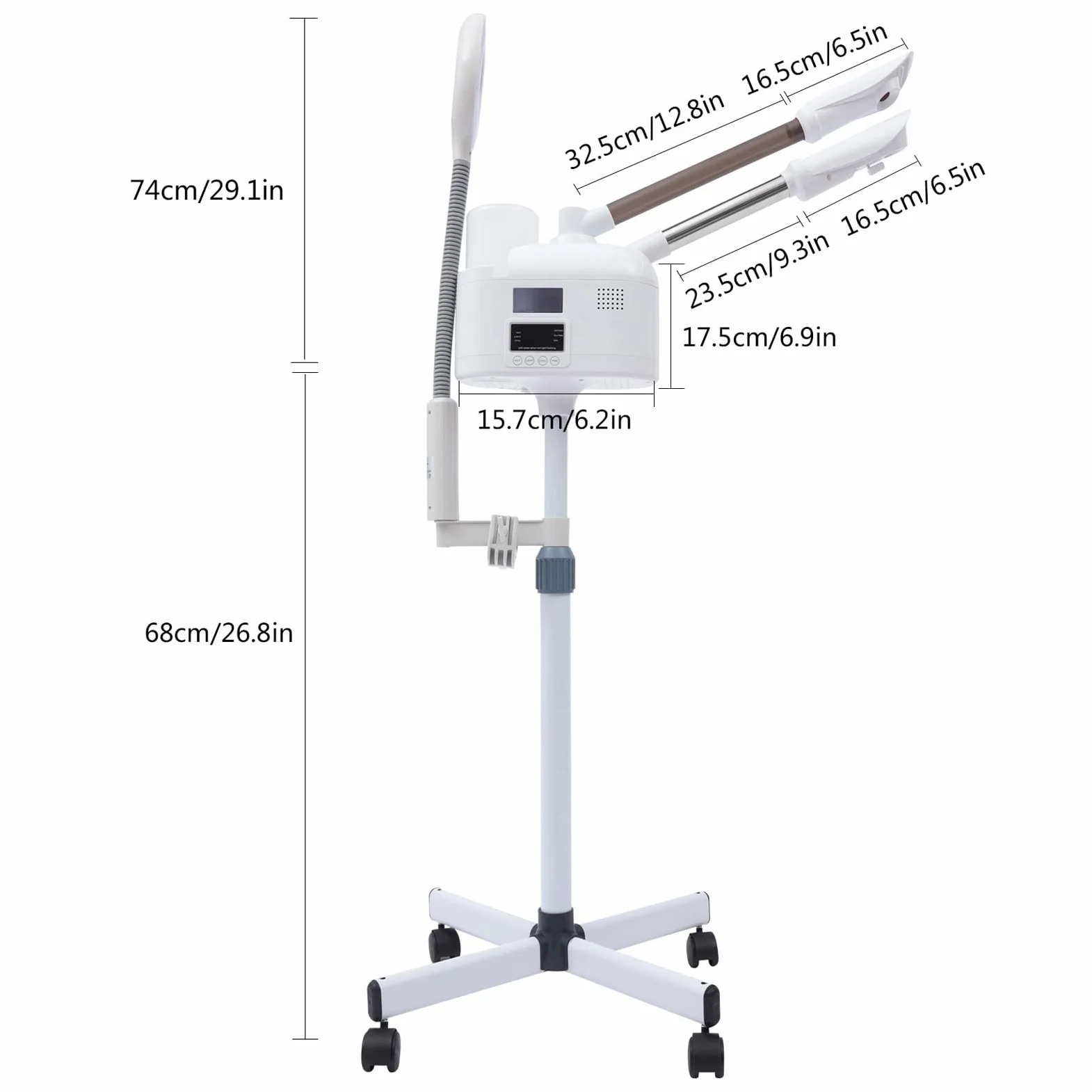 Vaporizador facial 3 en 1 Spa Salon Combi Vapozon, vaporizador de ozono, lámpara de lupa, humidificador, salón de belleza, sauna facial