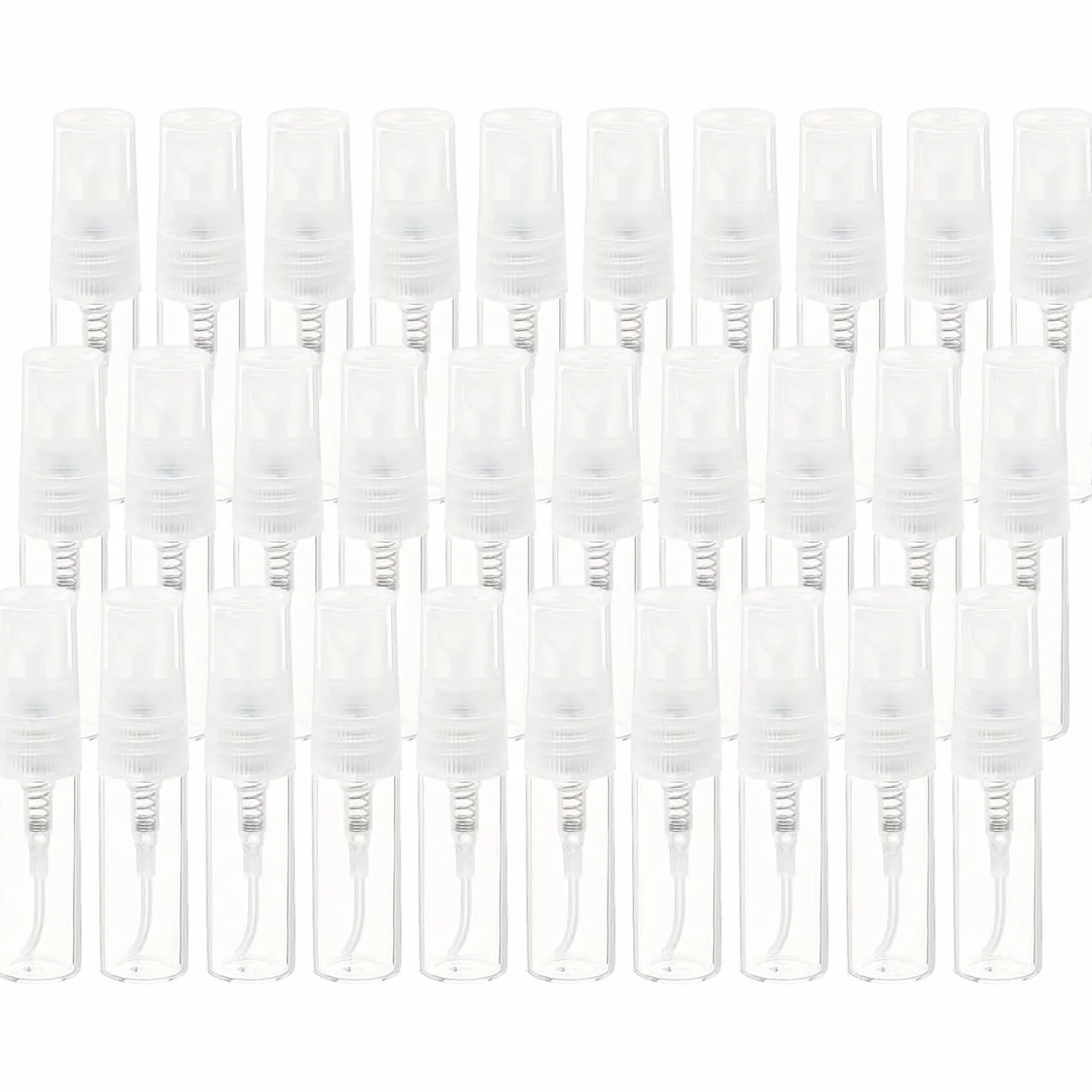 30 pcs frascos de muestra de perfume, atomizadores rellenables transparentes, minibotellas con pulverizador