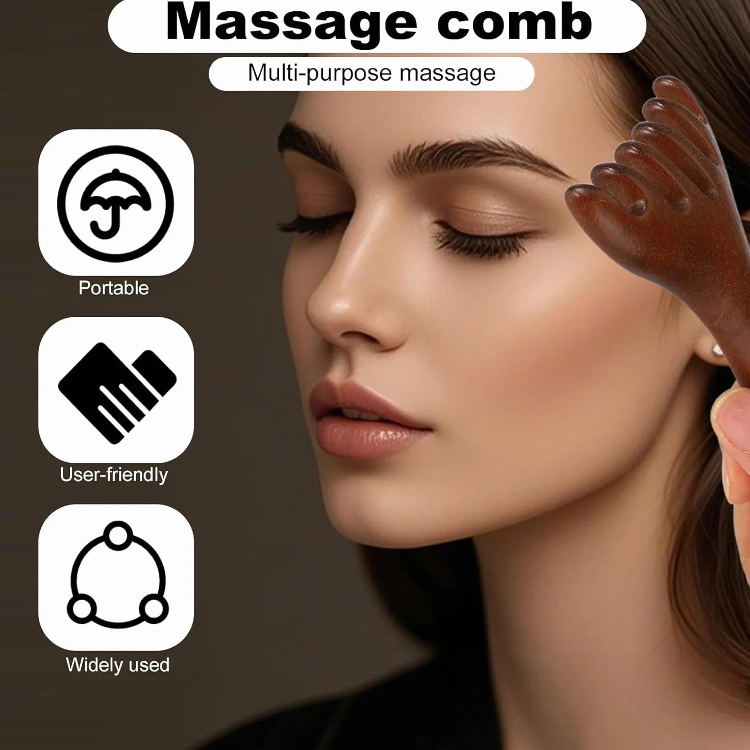 Cepillo Facial de Contorno Linfático 4 PCS para Masaje y Drenaje Linfático