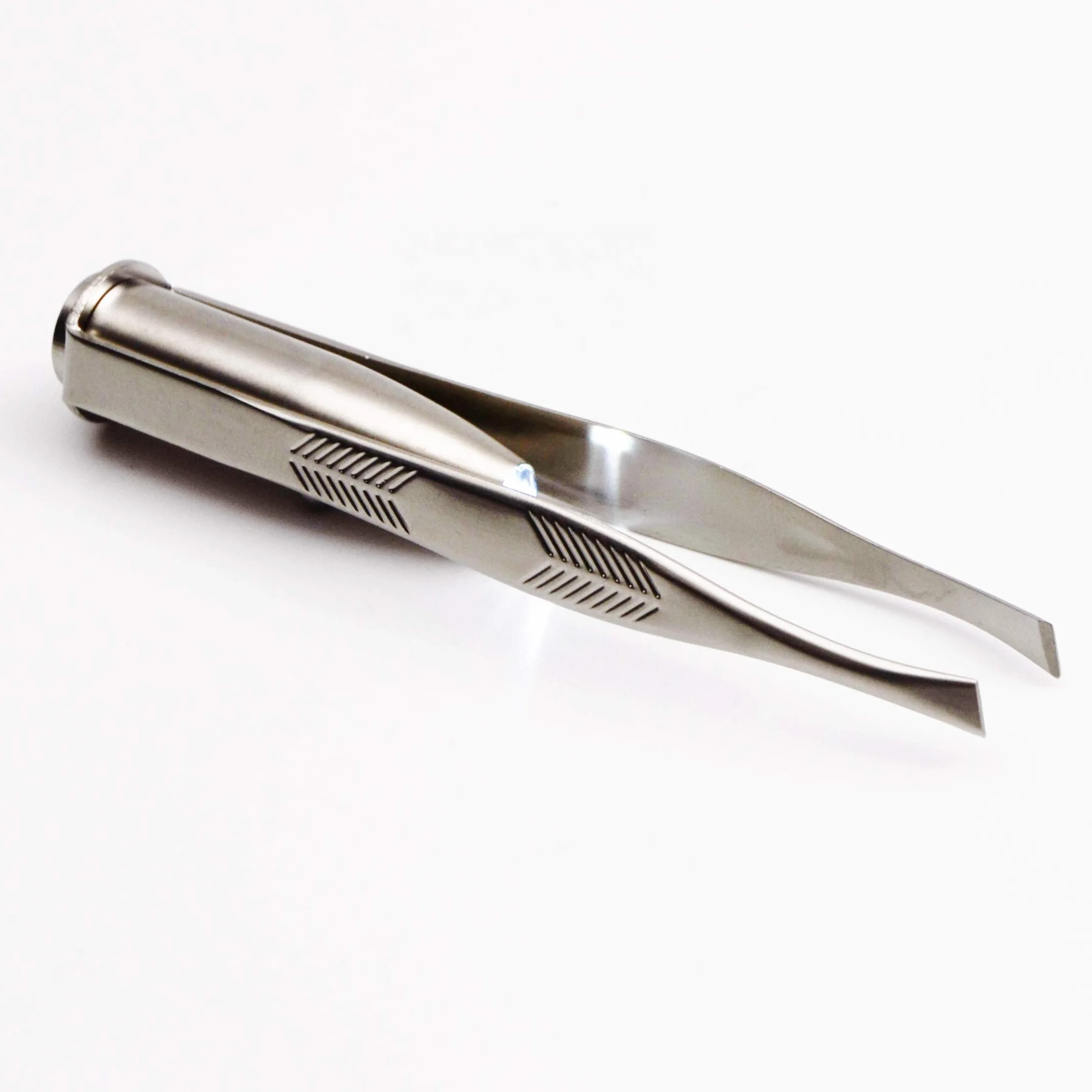 Pinza para cejas profesional con luz LED de acero inoxidable