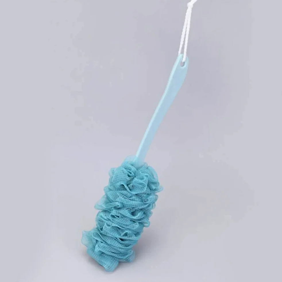 Esponja de Malla de Ducha con Mango, depurador de Espalda, Cepillo Exfoliante Largo para el Cuerpo del baño, Lavado Corporal (Azul), cepillos para baño y Cuerpo