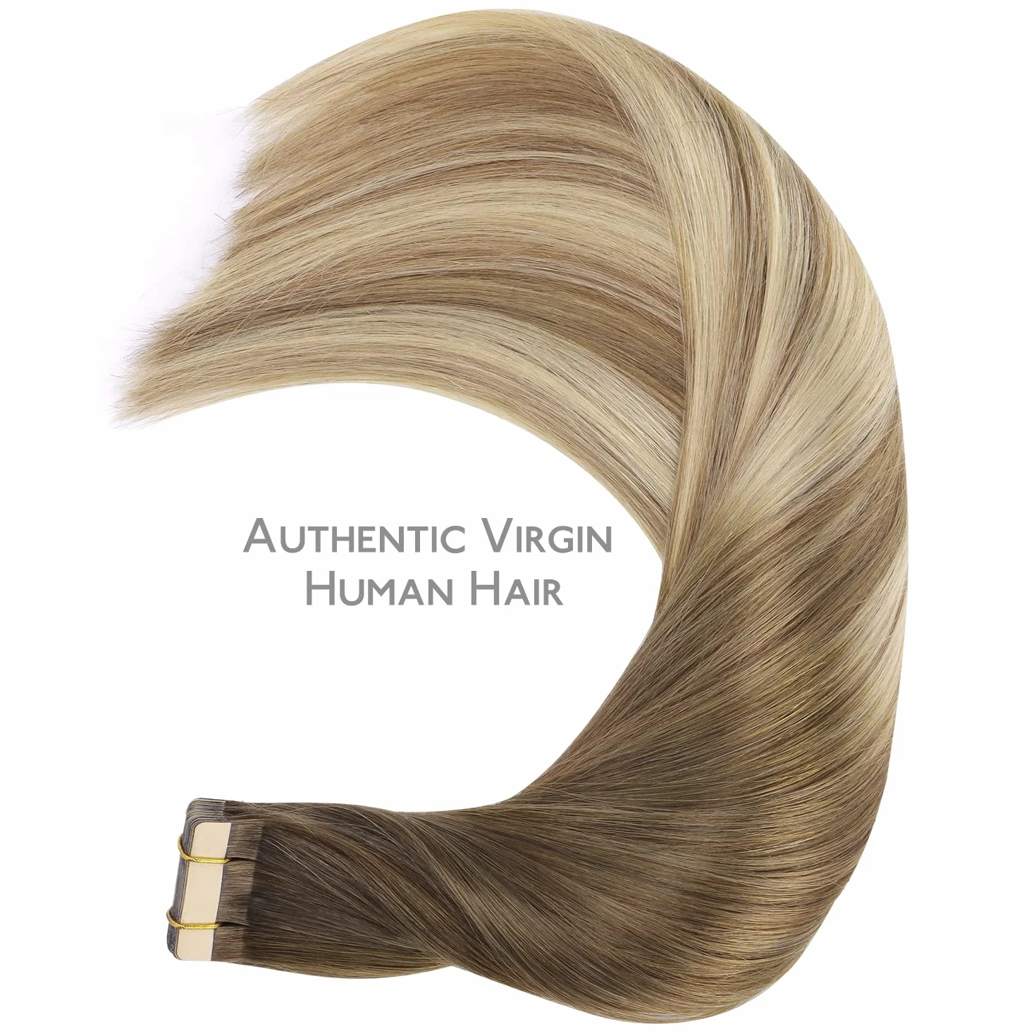 WENNALIFE Extensiones de Pelo Natural Remy Humano 40cm 50g 20 Piezas Ombré Walnuss Braun Ash Braun Bleach Blonde
