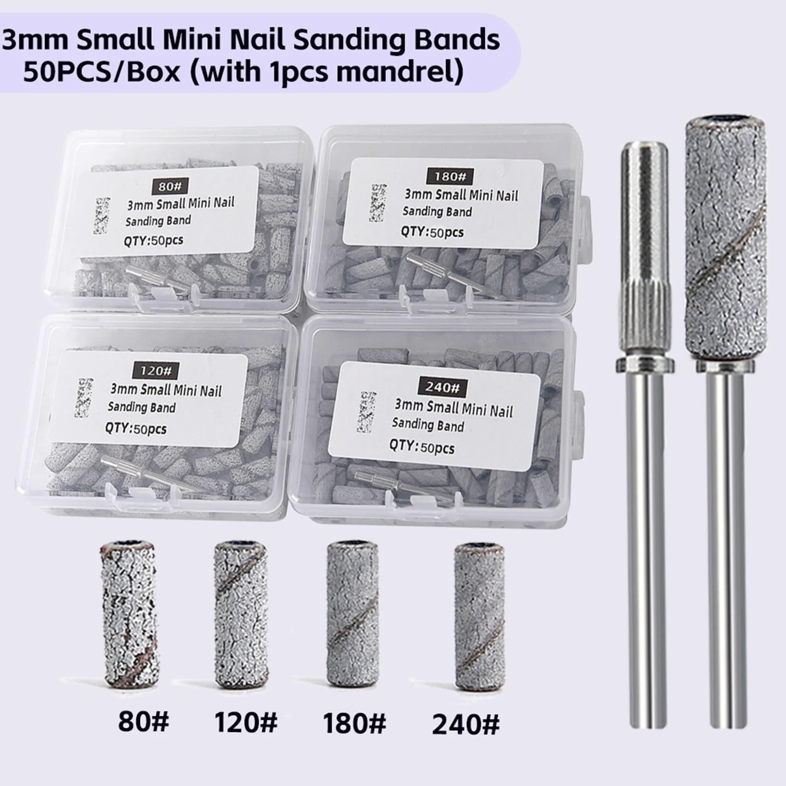 Fresas Torno Para UñAs For perforación de uñas, fresado, manicura, salón, accesorio papel lija para Manicura(100pcs 80 grit)