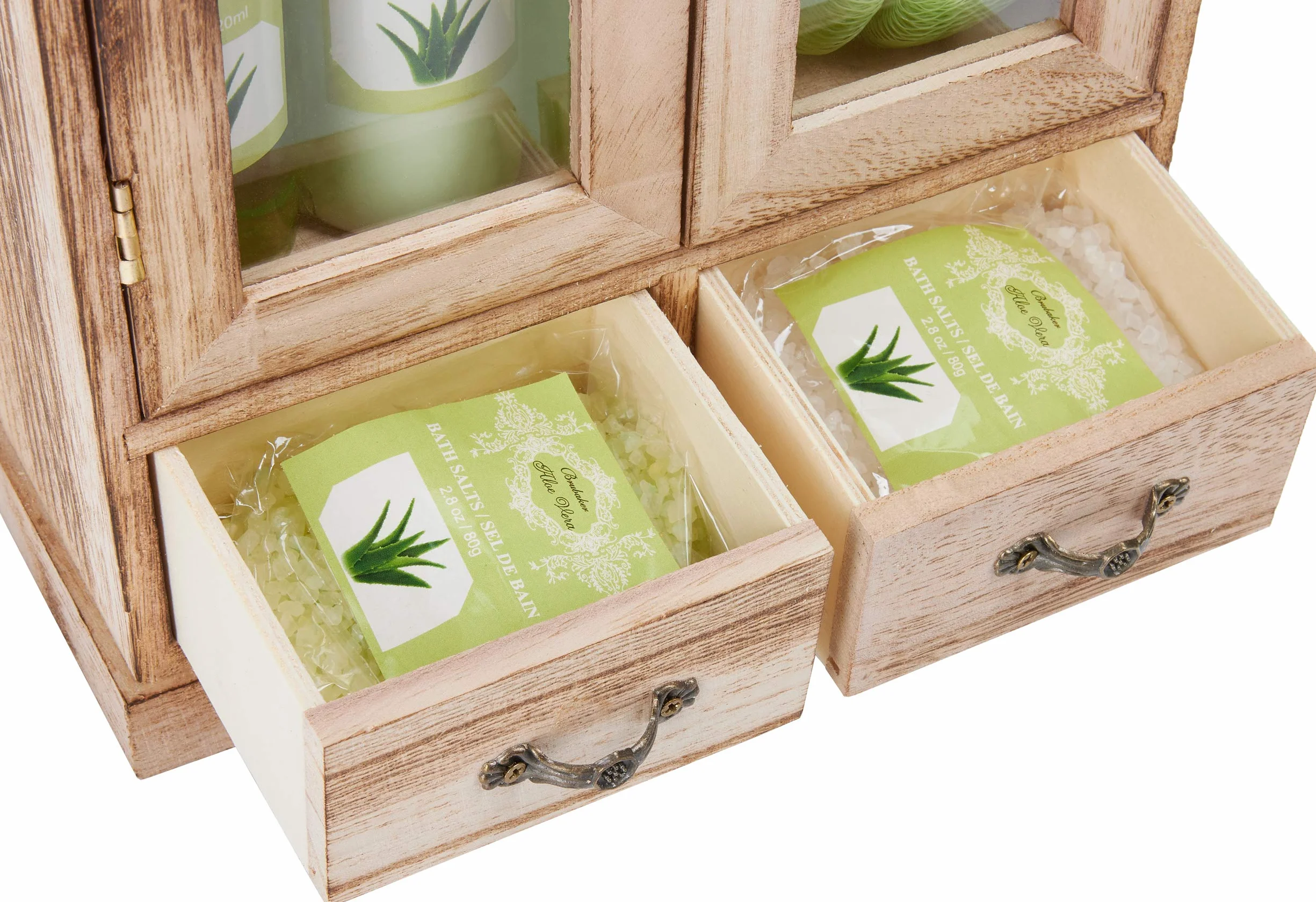 BRUBAKER Cosmetics Set de Regalo de Baño Aloe vera Armario Madera 10 piezas