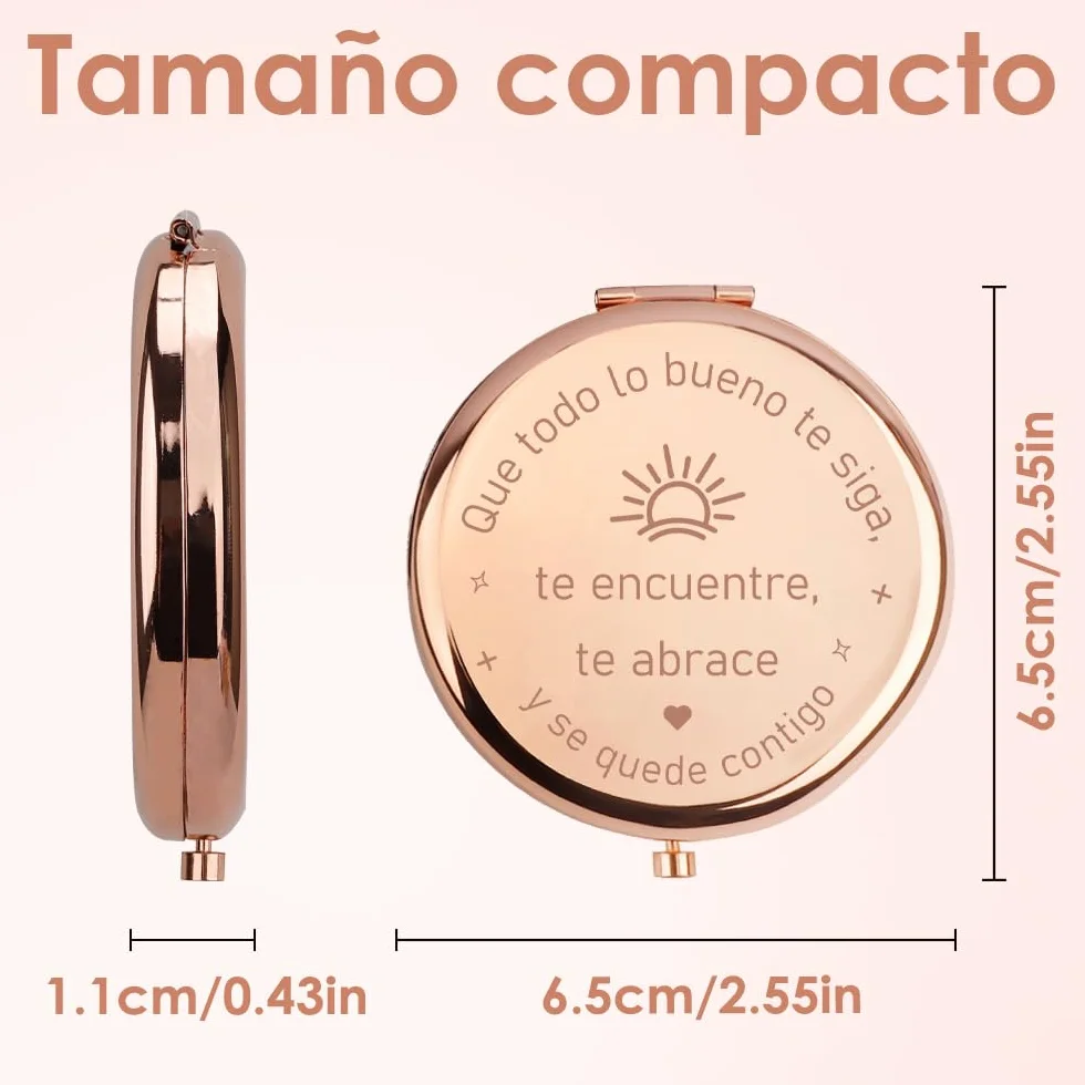 Regalo Motivacion Espejos Compactos para Mujer Amigas Cumpleaños Navidad Originales
