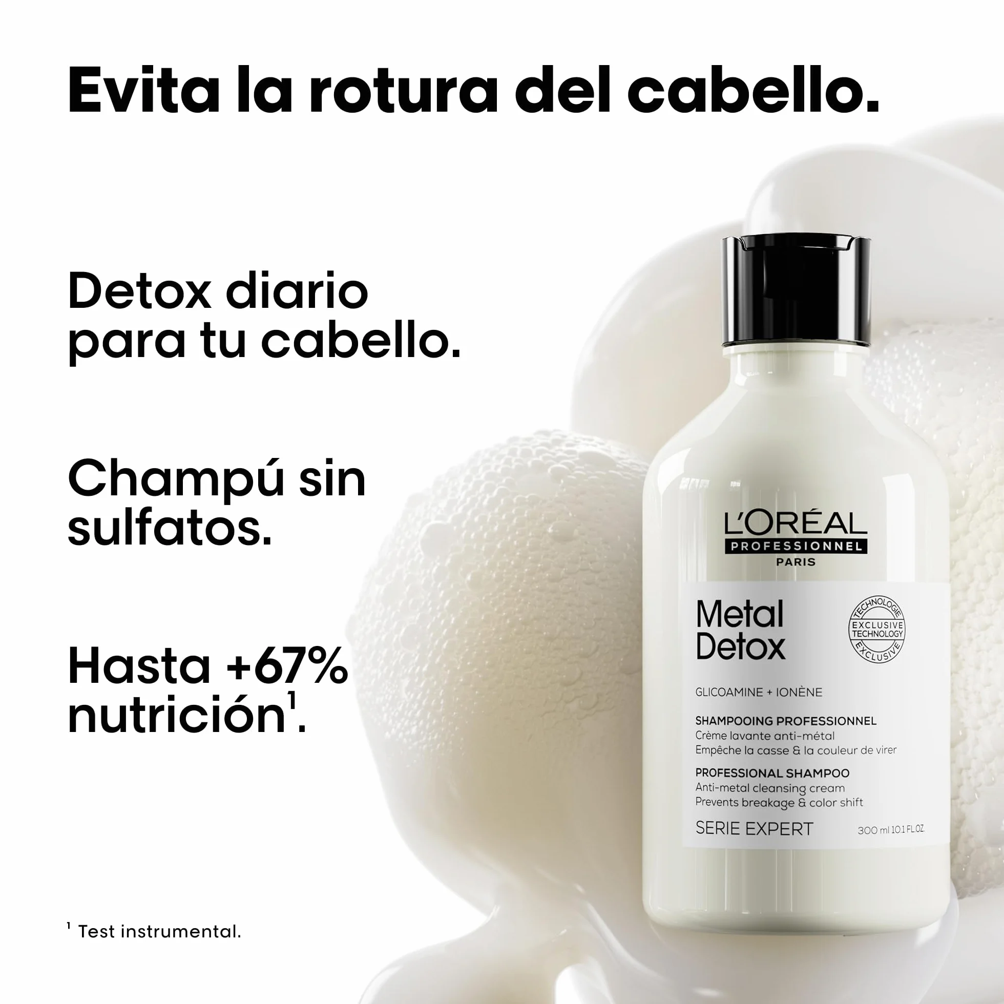 L'Oréal Professionnel Metal Detox Champú Sin Sulfatos 300 ml para Cabello Dañado