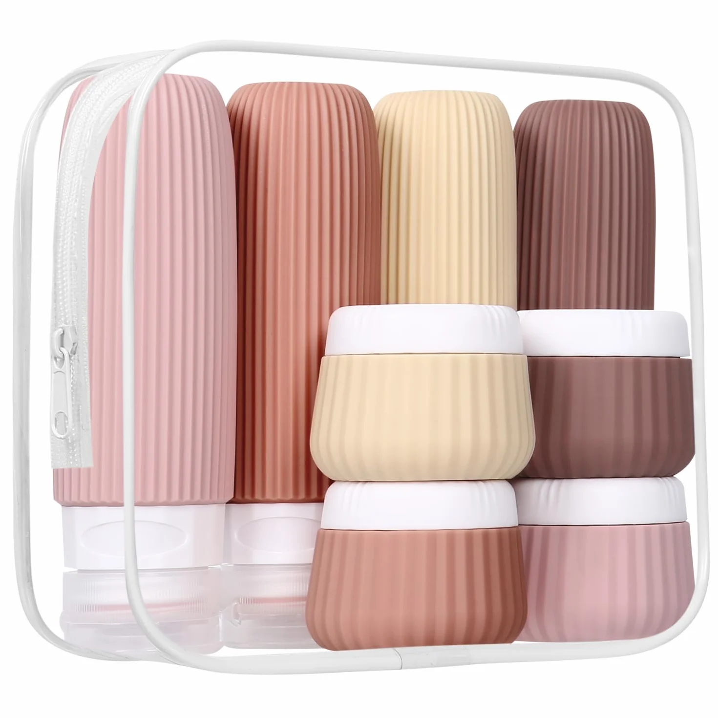 Botellas de Viaje Silicona 30/90ml Rellenables a Prueba de Fugas para Champú Loción Cosméticos