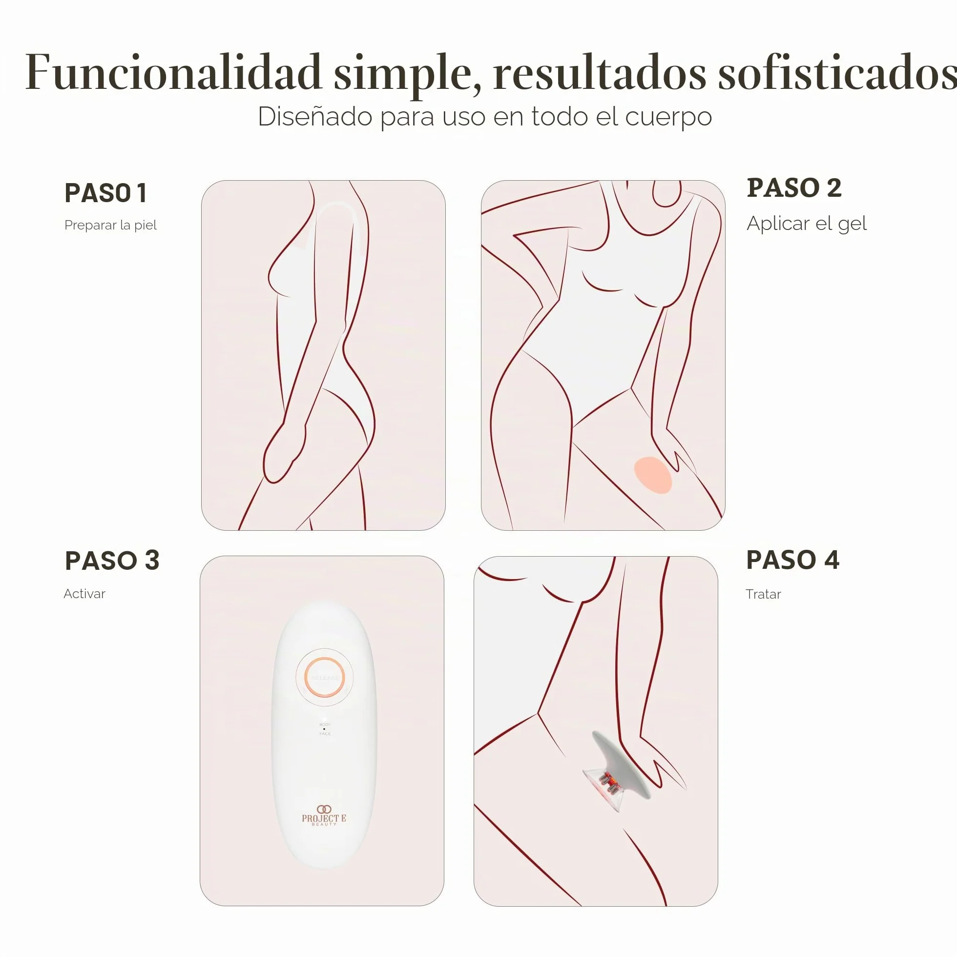 Project E Beauty SERA Contorno corporal al vacío EMS Terapia de luz LED Reduce grasa corporal