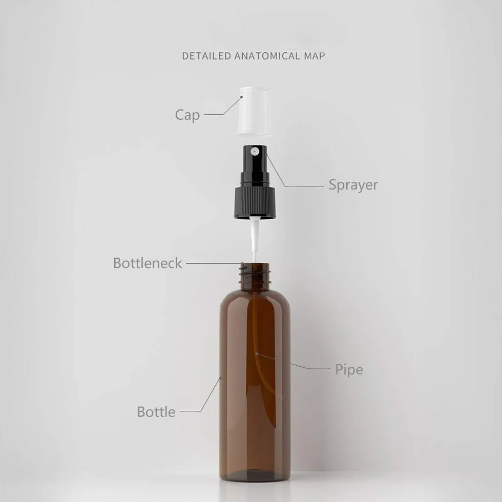 Plástico Botella Pulverizador 100 ml Fina Niebla Atomizador Viaje Set Recargable Blanco