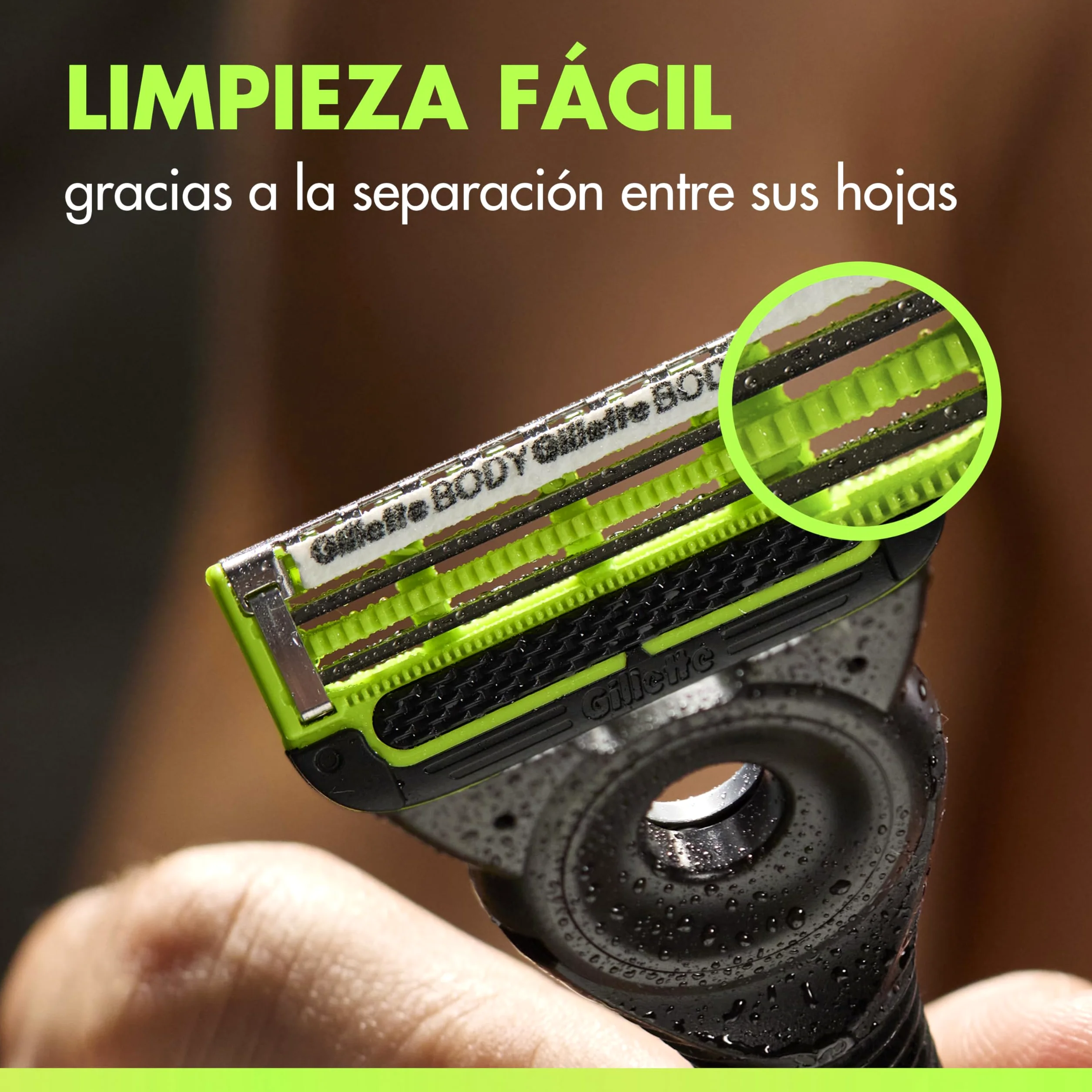 GilletteLabs Body + Intimate Cuchillas de Afeitar Cuerpo Hombre, Pack de 10 | Recambios de 2 Hojas, Banda Lubricante, Barra Anti-Vellos Enquistados Y Anti-Irritación, Depilación de La Zona Íntima Hombre