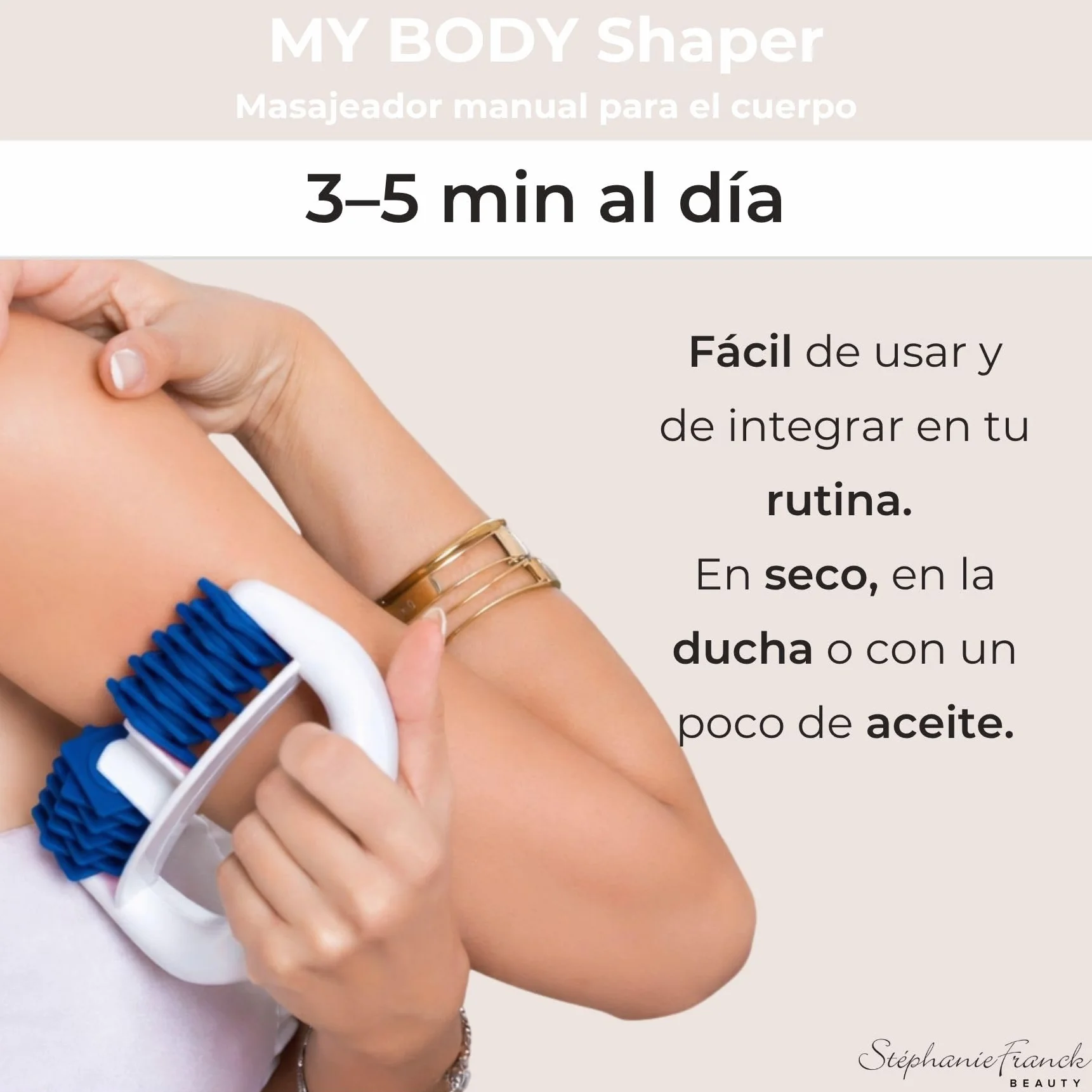 My Body Shaper Masajeador Corporal Rodillo de Masaje Ergonómico Azul