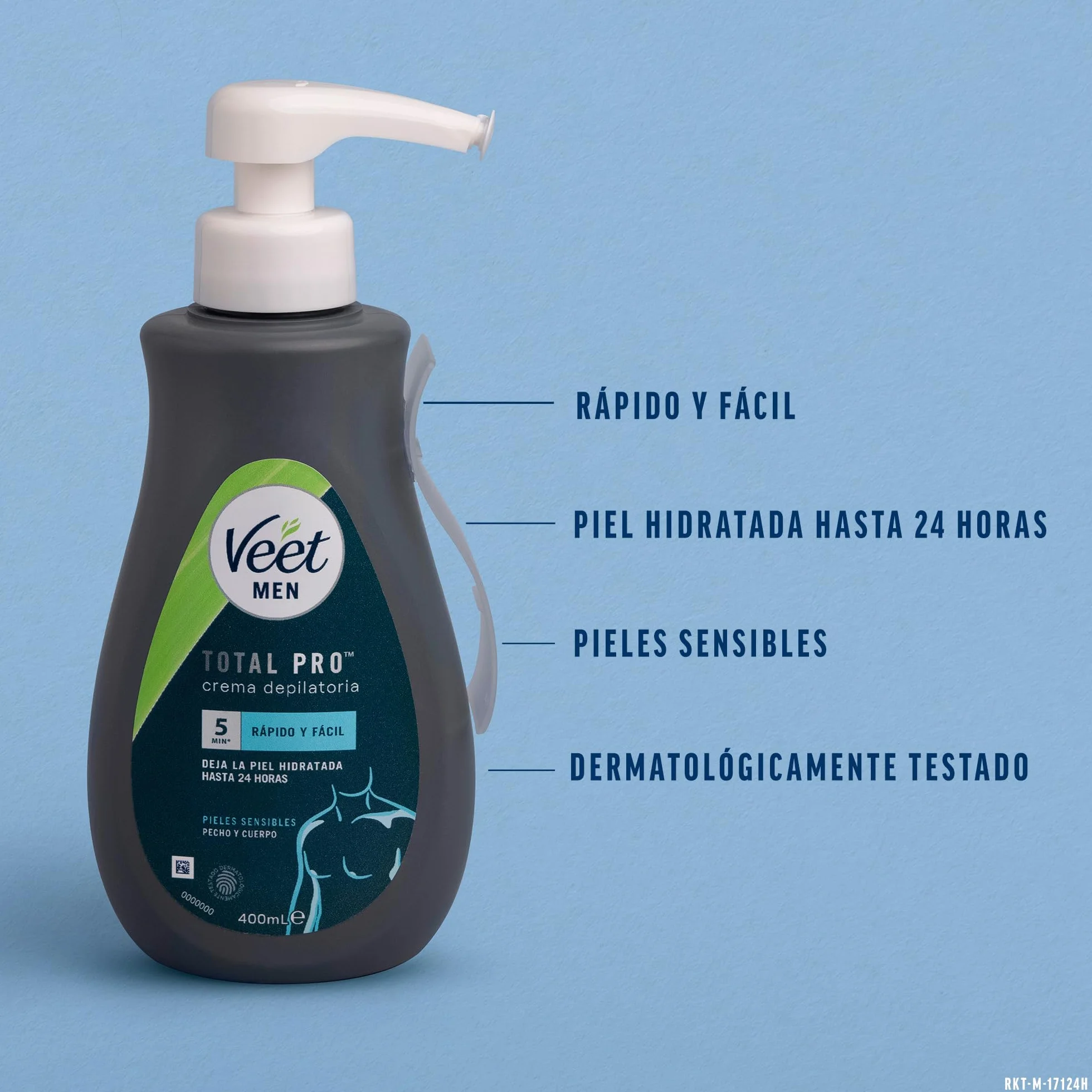 Veet Men Crema Depilatoria Corporal Piel Sensible 400 ml