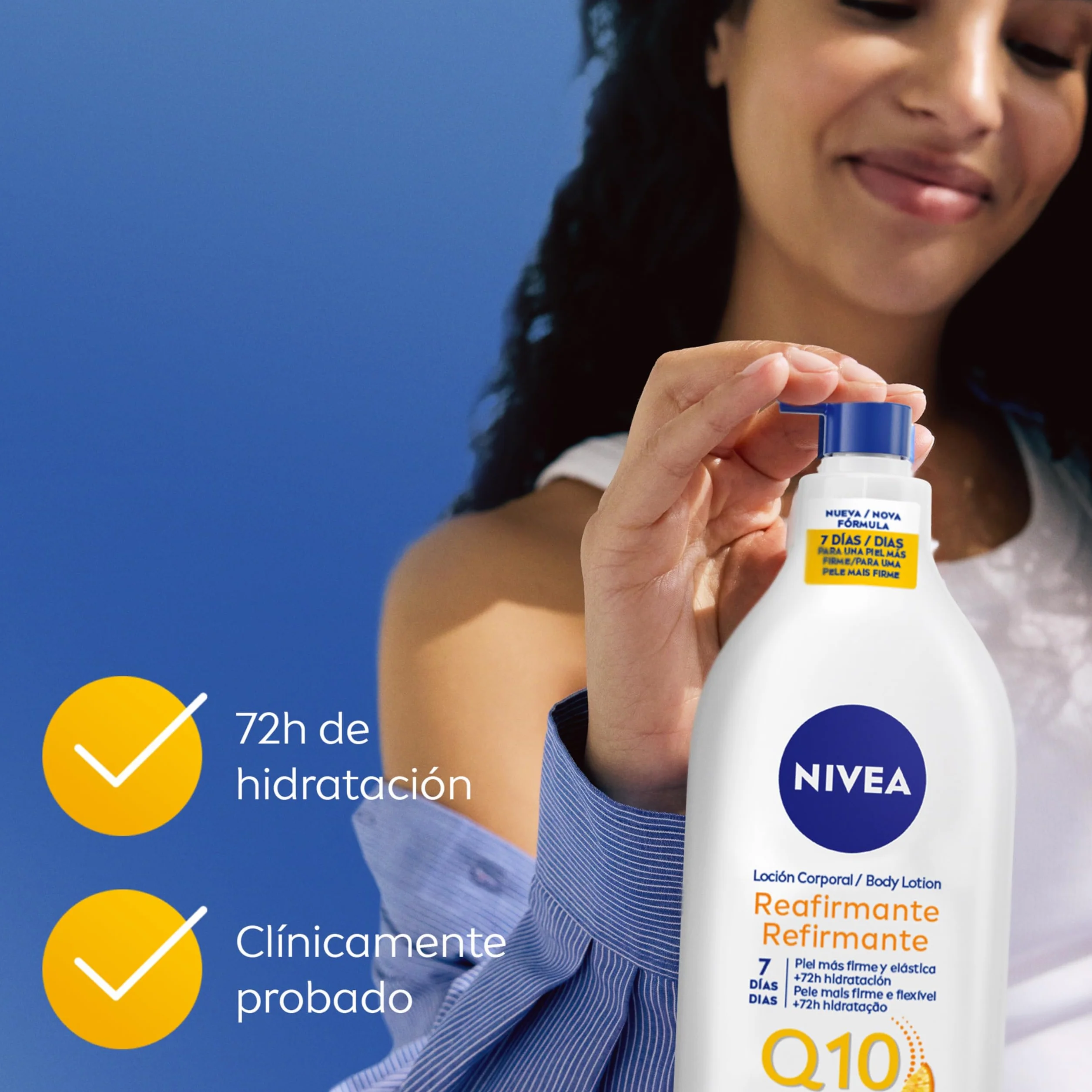 NIVEA Q10 Loción Corporal Reafirmante 625 ml Crema Hidratante con Colágeno y Vitamina C
