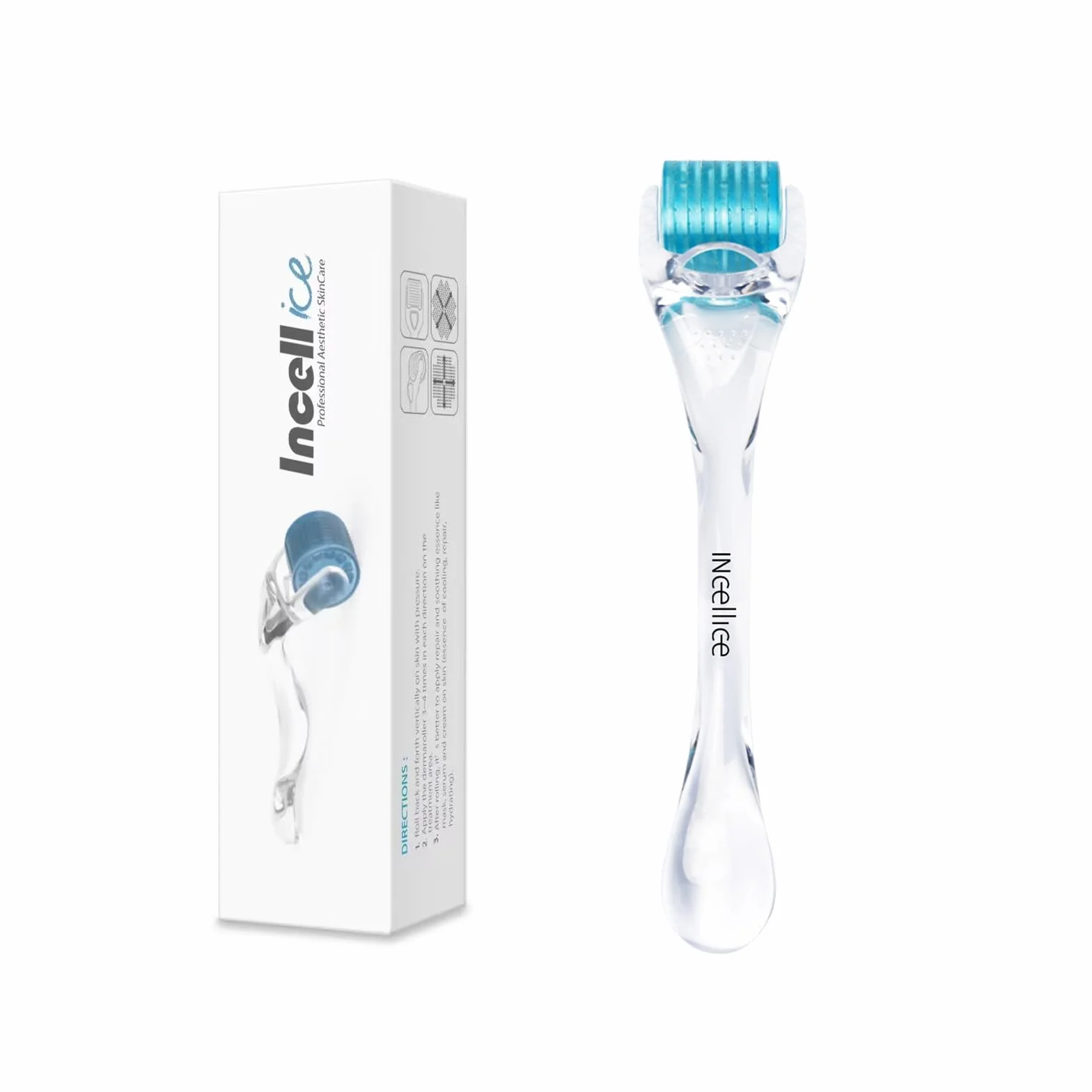 Derma Roller 0.5 mm Titanio Aguja, Microneedling Roller para Crecimiento de Cabello y Barba