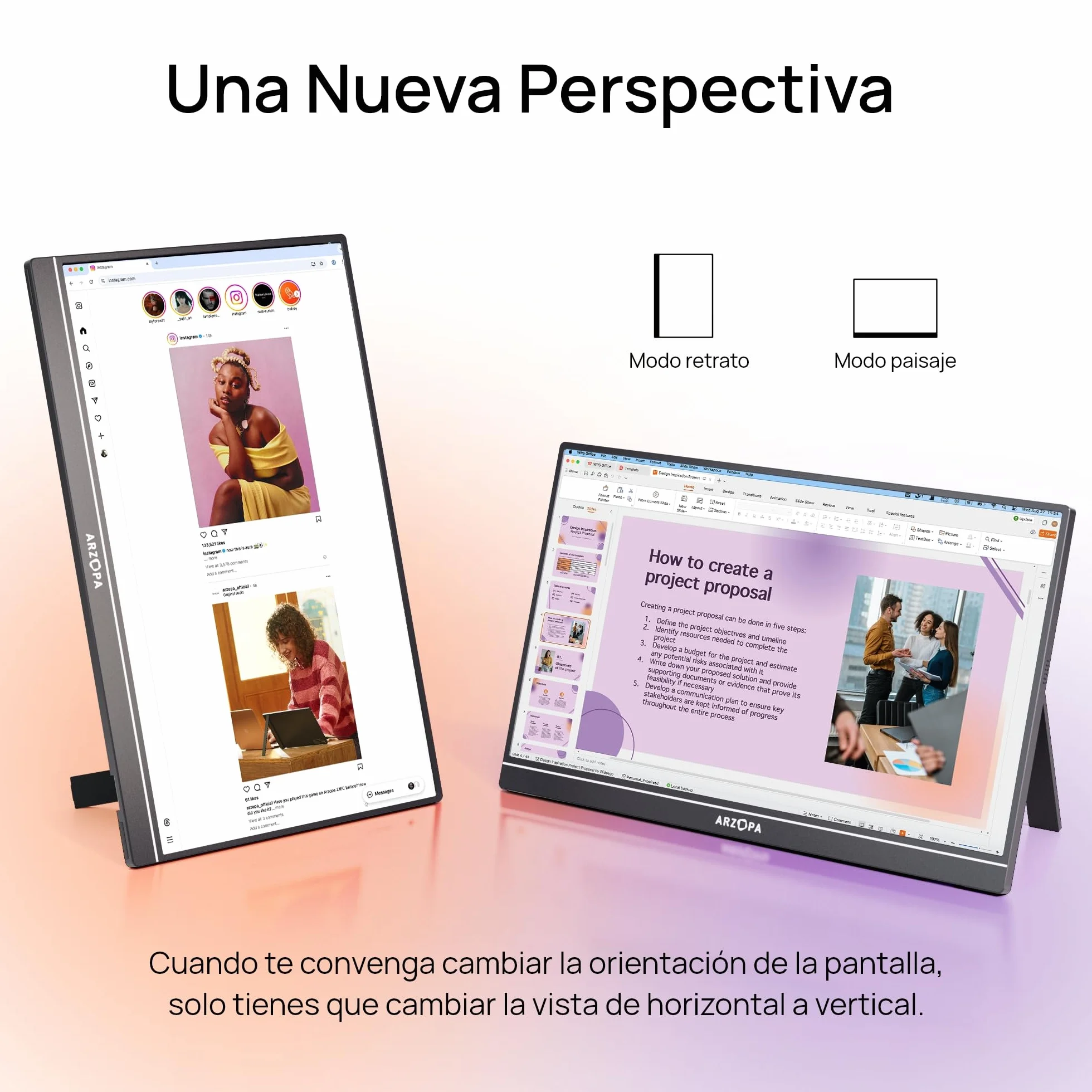 ARZOPA 16.1" Monitor Portátil FHD IPS 100sRGB% HDMI Type-C USB-C Z1C