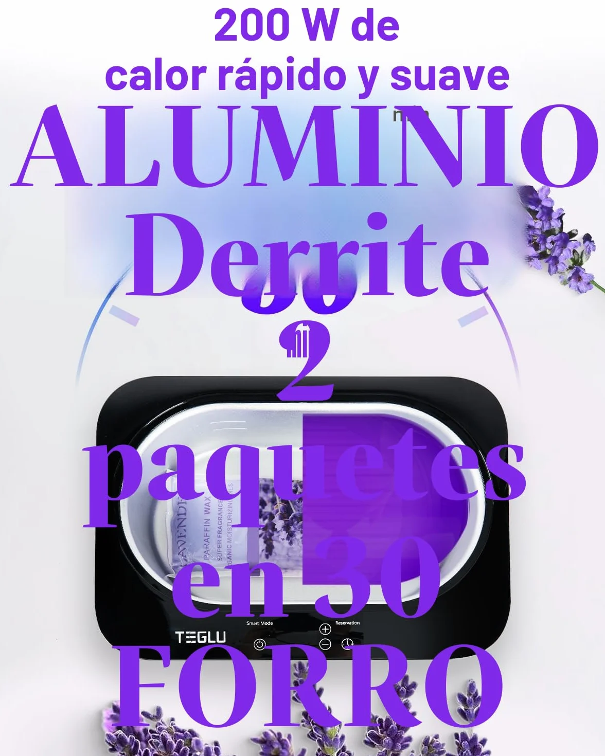 Calentador Parafina 4L, Máquina Parafina Hidratante con 3x 450g, Baño Parafina Negra