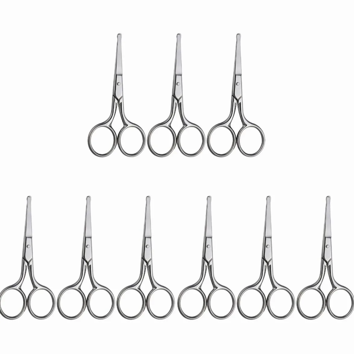 9piezas Tijeras De Cejas y Recortador De Nariz De Acero Inoxidable Diseño Seguro y Práctico Para Corte Preciso Cejas y Vello Nasal