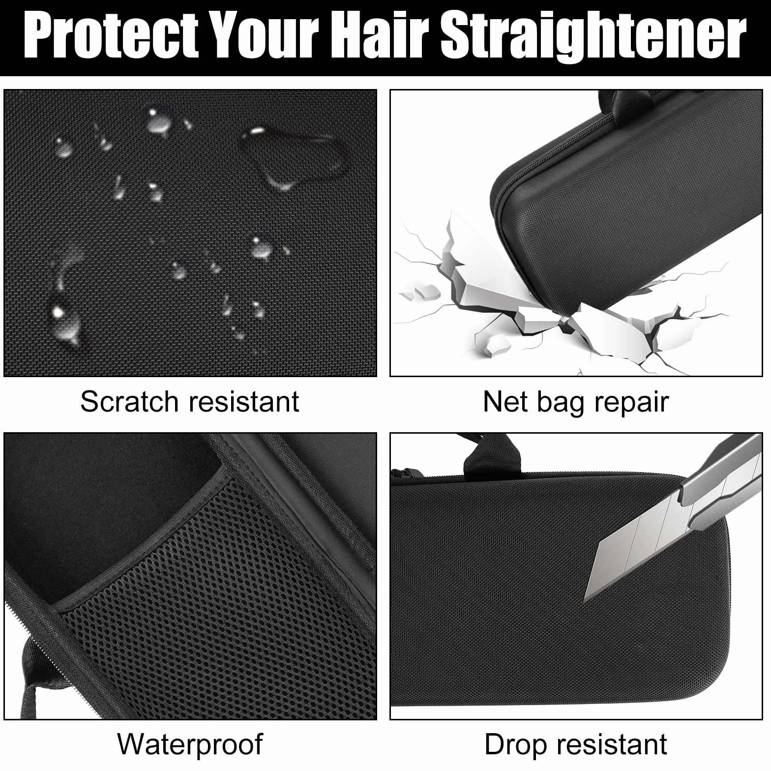 POFIBO Funda Rígida de Viaje para Dysons Airstrait HT01 - Bolsa de Viaje Portátil a Prueba de Golpes, Funda Protectora Portátil para la Plancha de Pelo para Dysons Airstrait