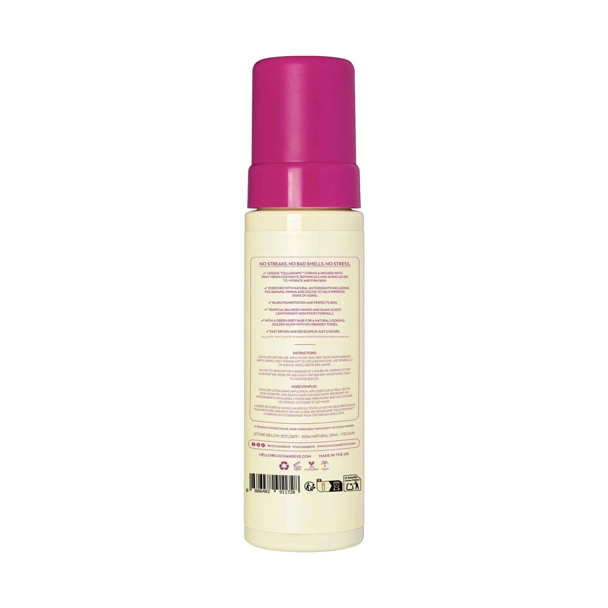 Coco & Eve Sunny Honey - Espuma autobronceadora de Bali - Anticelulitis y antienvejecimiento - Producto orgánico (Medium)