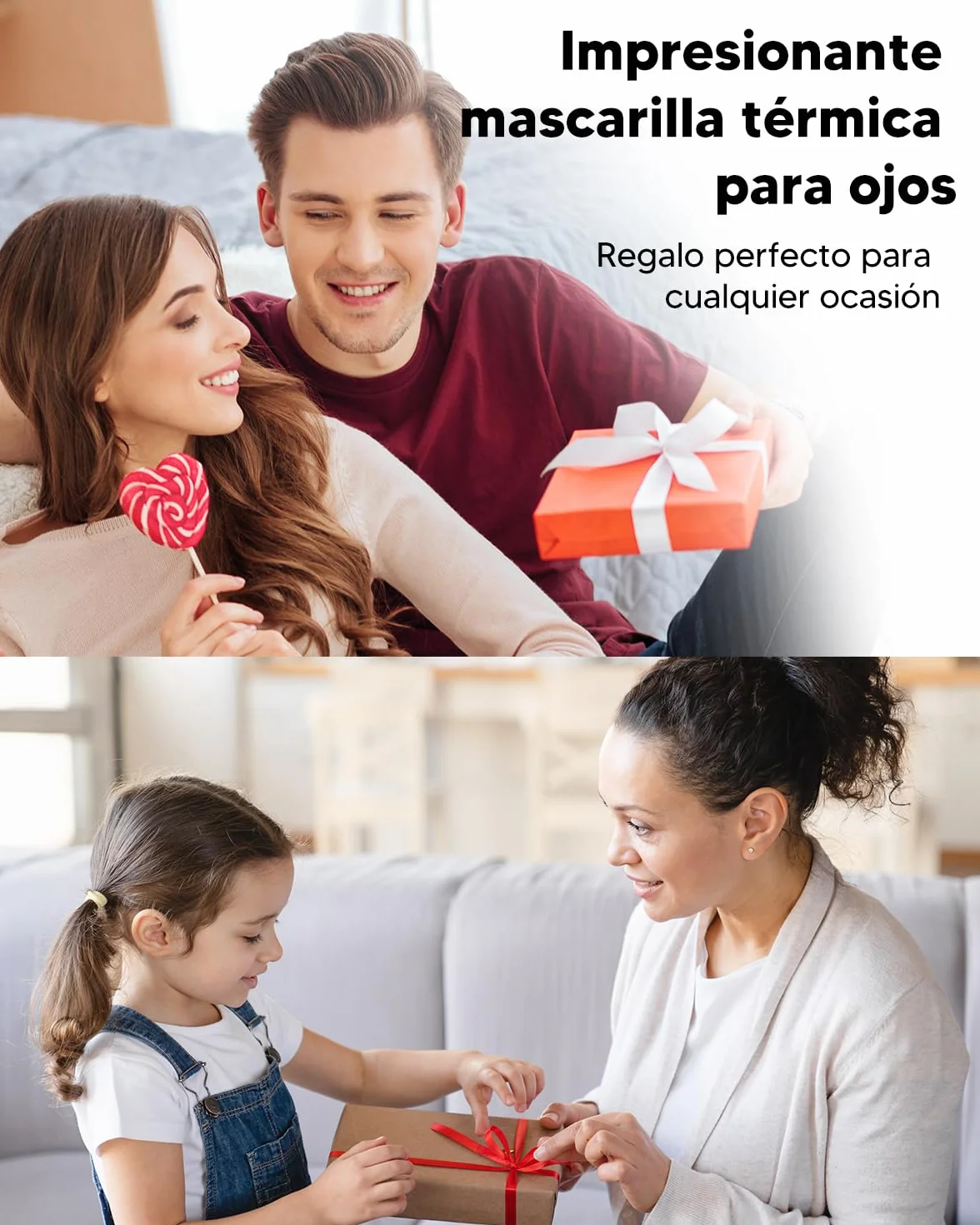 Arboleaf Antifaz Calor Ojos 3 Niveles Mascarilla Térmica Recargable USB-C Batería 1000mAh Bloqueo Luz Lavable