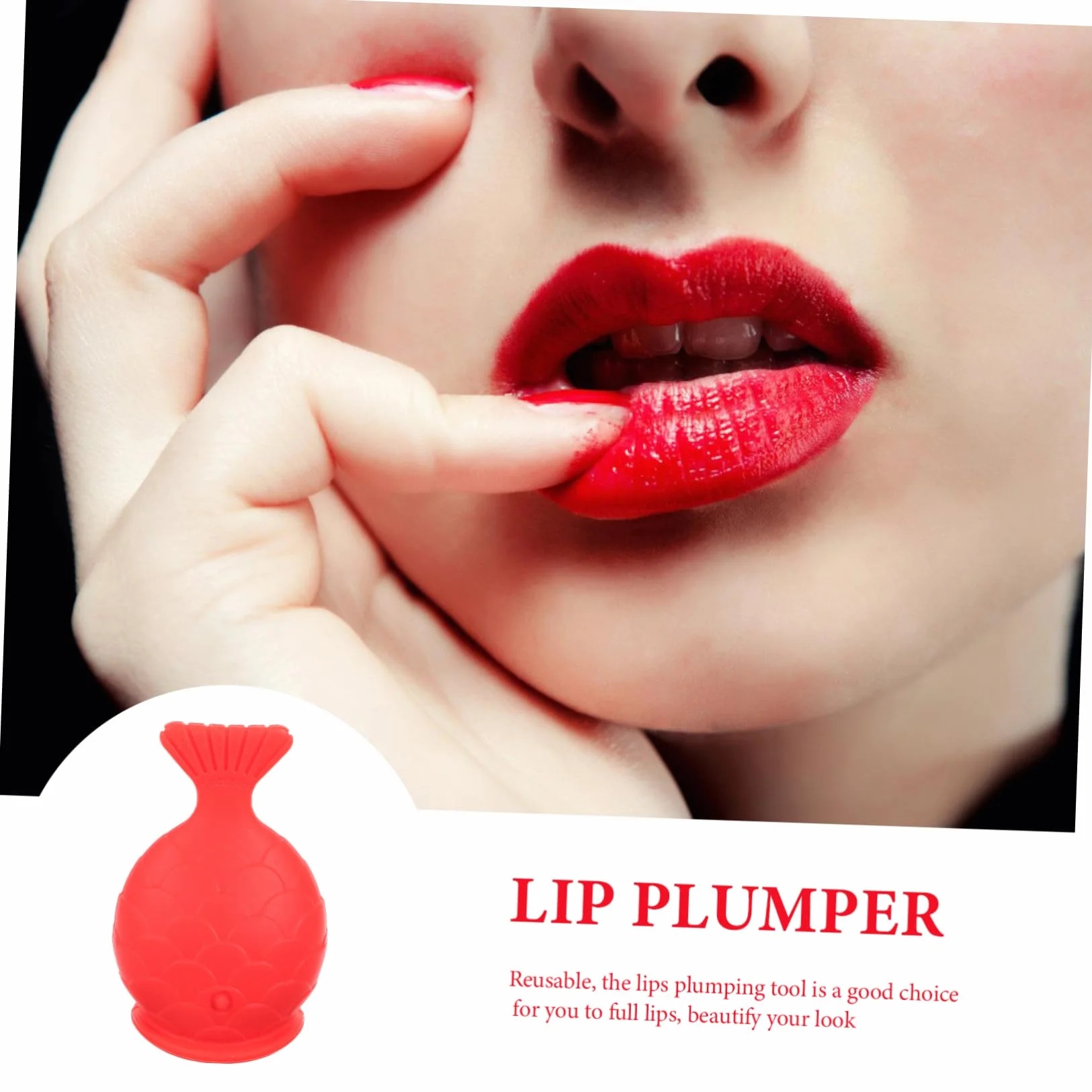 Beaupretty Relleno De Labios De Silicona (rojo) Dispositivo Para Aumento De Labios