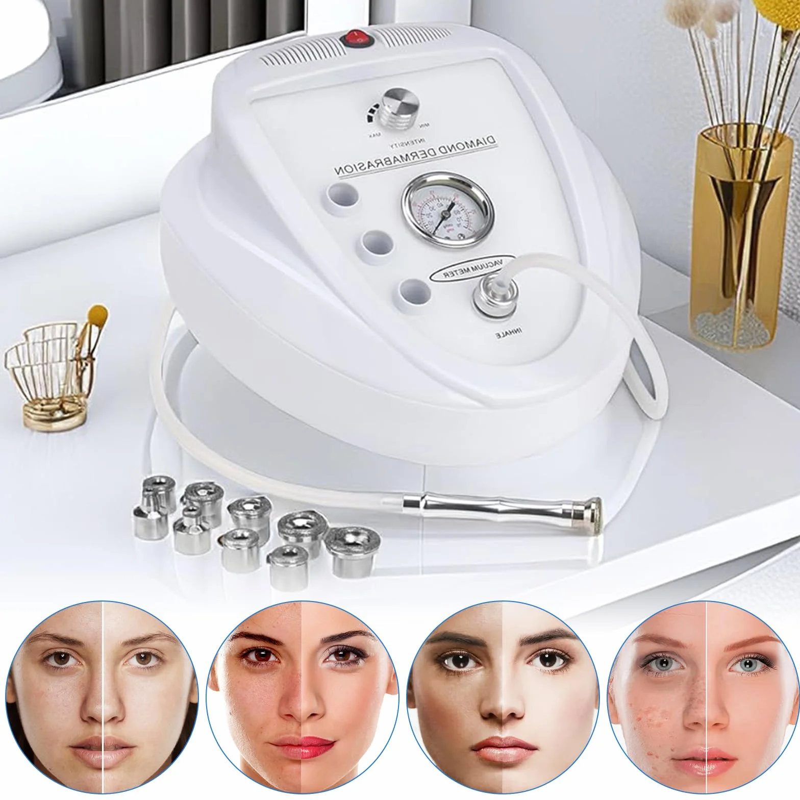 Dispositivo profesional de dermoabrasión 45W 65-68cmHg facial diamante