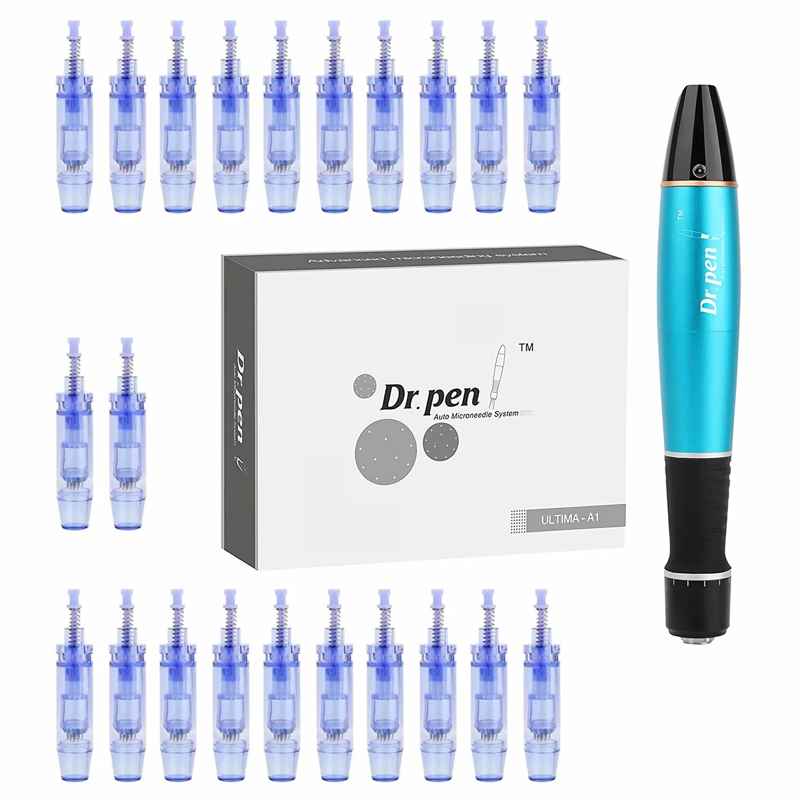 Microneedling Inalámbrica Profesional Ultima A1, Máquina Eléctrica de Microneedle con 22 Cartuchos de Repuesto, Derma Pen Kit de Cuidado de la Piel para el Tratamiento Antienvejecimiento Anti-Acné