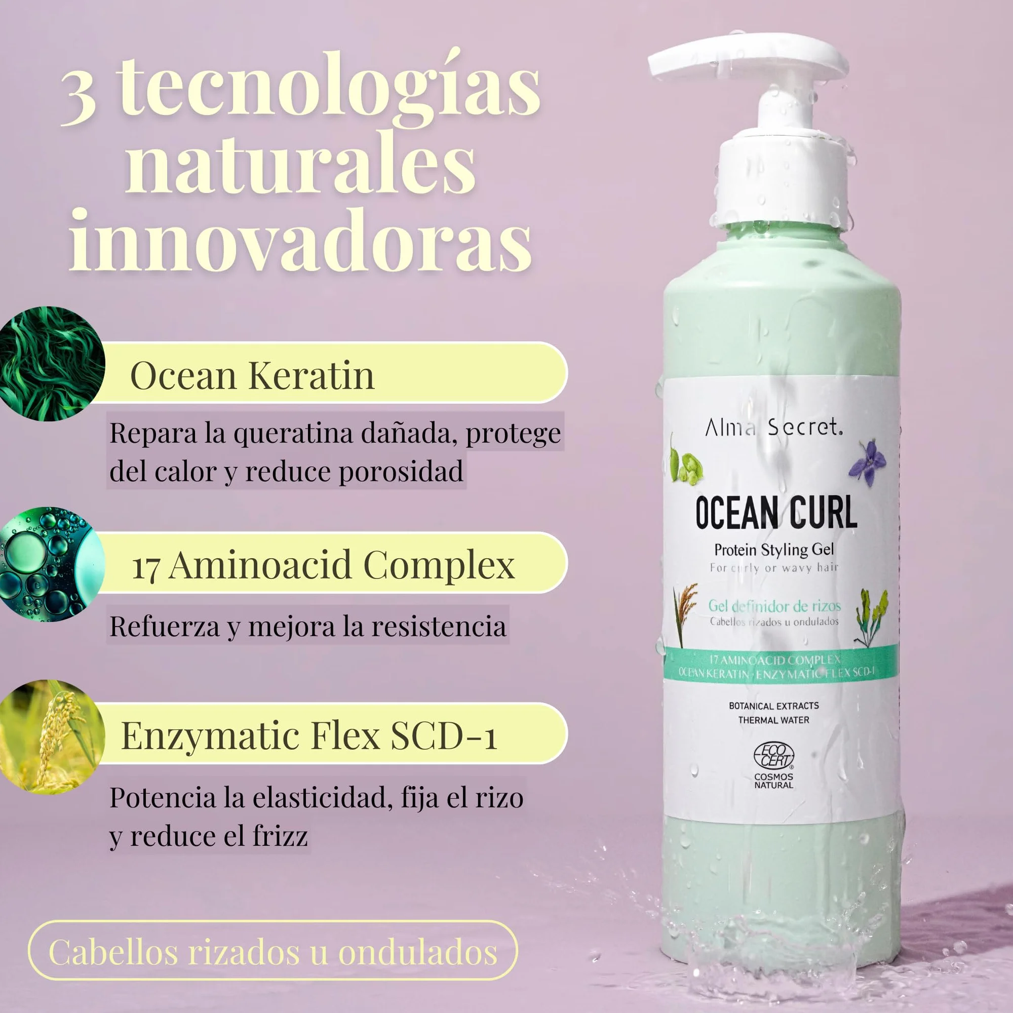 ALMA SECRET Ocean Curl Gel definición y activador de rizos 250 ml
