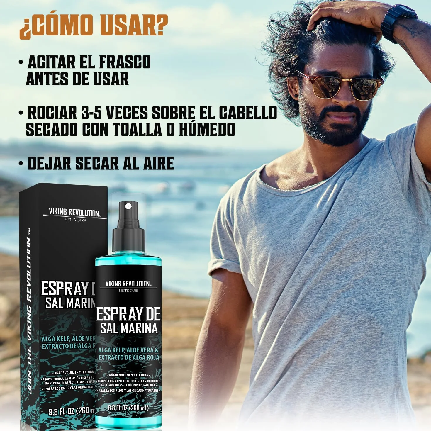 Viking Revolution Sea Salt Spray para Cabello Hombres 260 ml