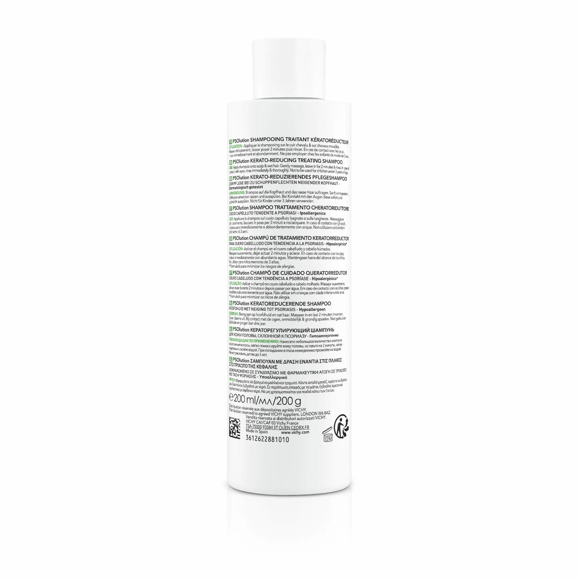 Vichy Dercos Technique Champú Psolution 200ml para Cuero Cabelludo con Psoriasis
